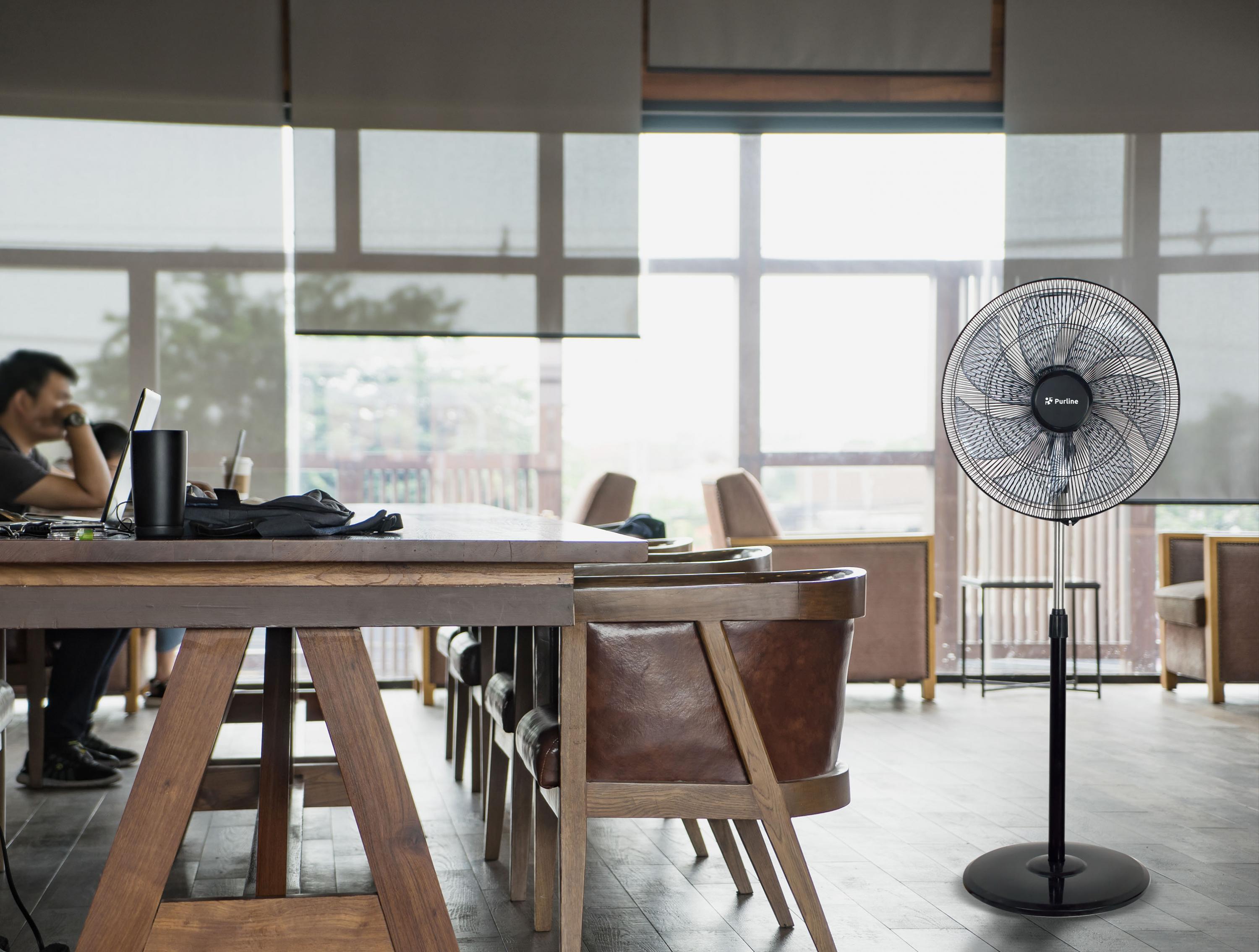 Ventilateur de sol industriel 100W avec 7 pales