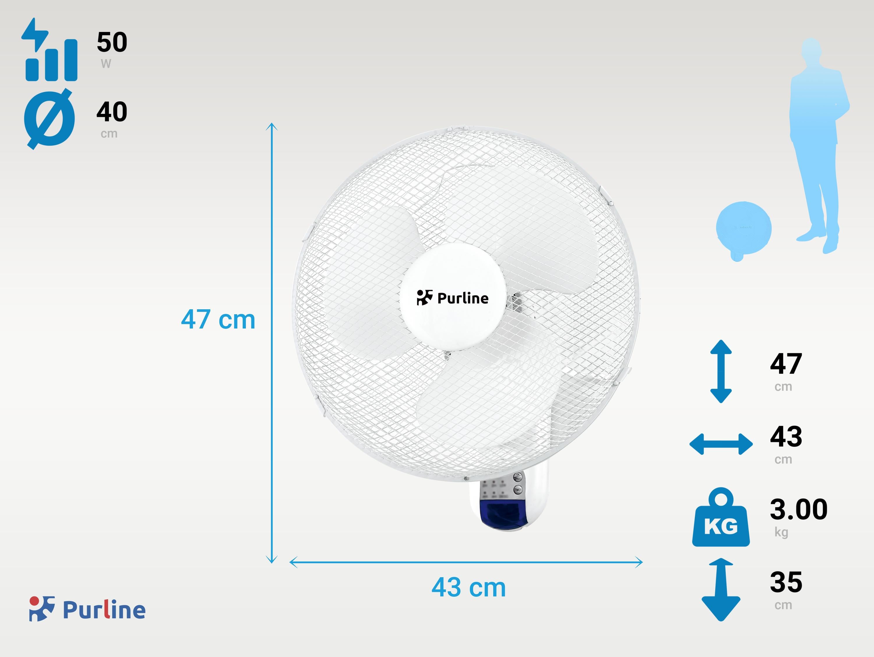 Ventilateur mural numérique avec commande