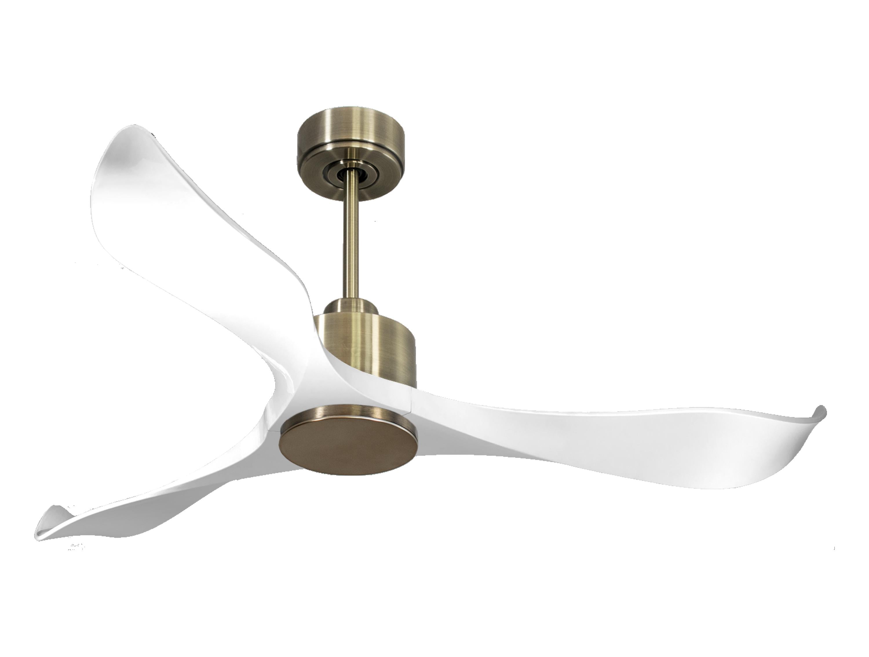 Ventilateur de plafond Réversible Thermostat Wifi Moteur à courant continu Toits en pente Télécommande Adaptateur 2/3 Lames Hypersilence Mémoire