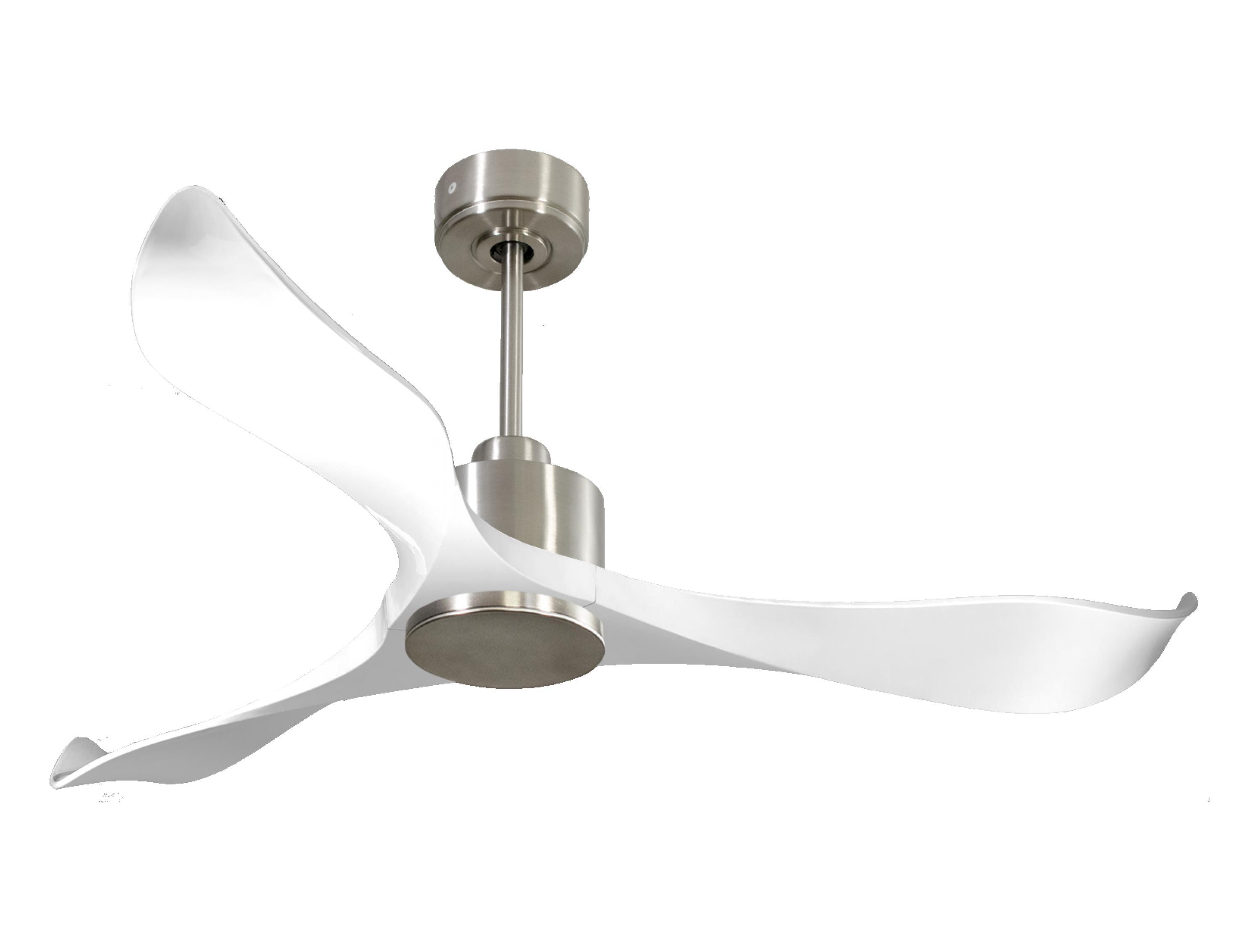 Ventilateur de plafond Réversible Thermostat Wifi Moteur à courant continu Toits en pente Télécommande Adaptateur 2/3 Lames Hypersilence Mémoire