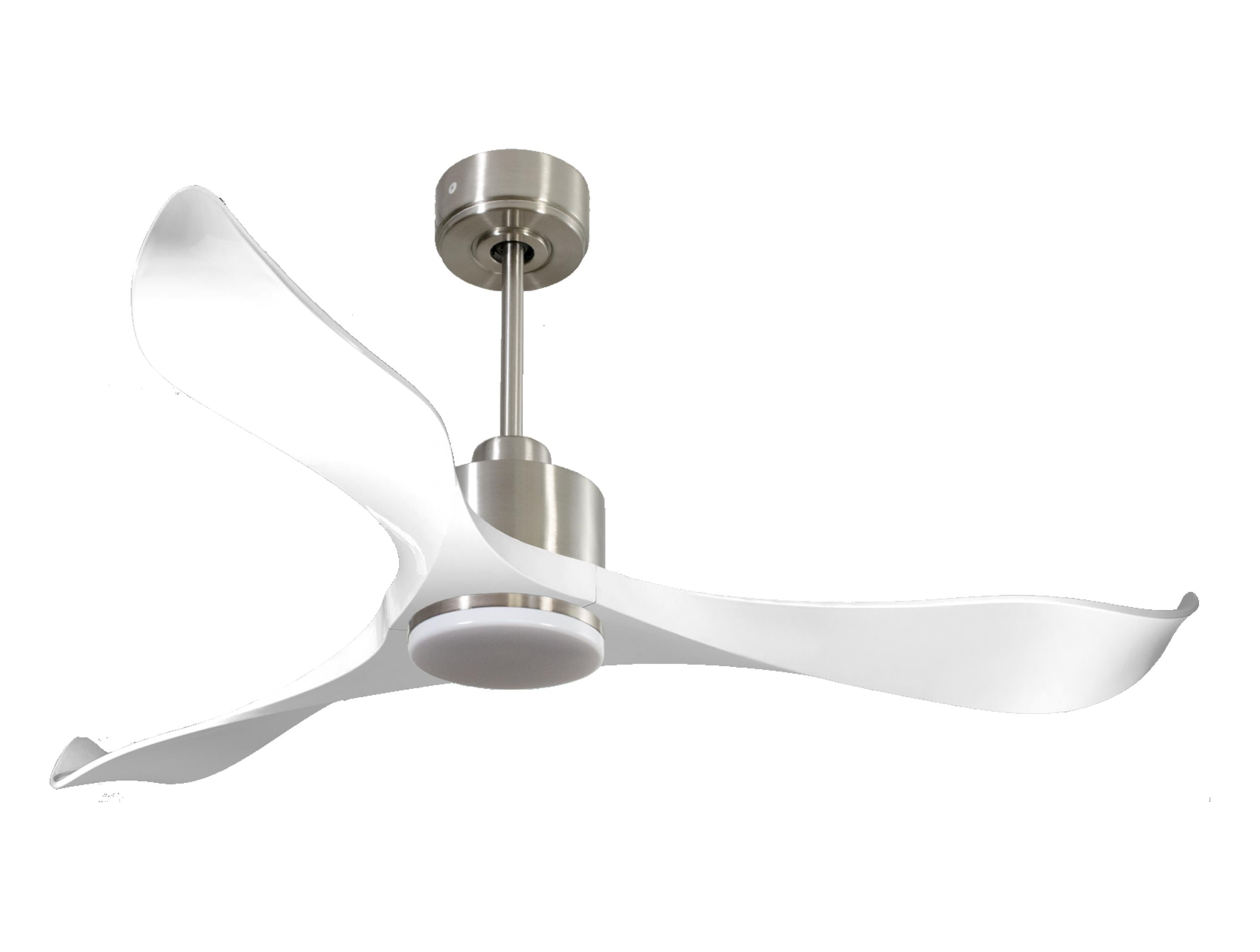 Ventilateur de plafond Réversible Thermostat Dimmable Wifi Moteur à courant continu Toits en pente Télécommande Lumière à trois tons Adaptateur 2/3 Lames