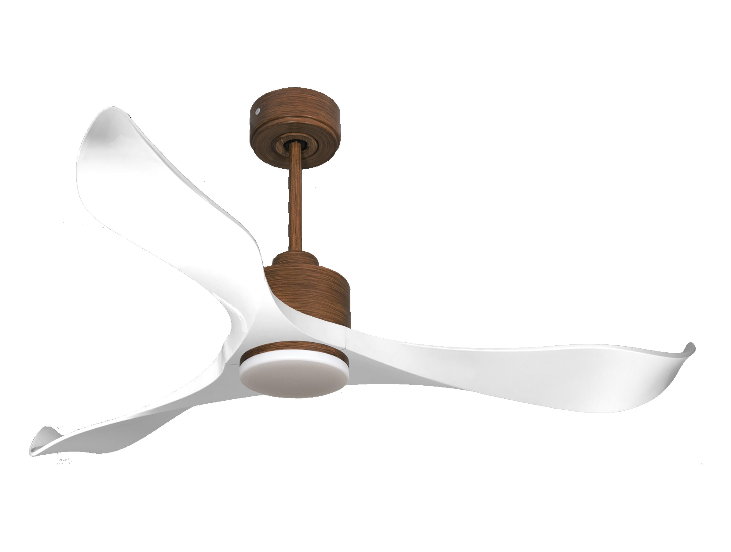 Ventilateur de plafond Réversible Thermostat Dimmable Wifi Moteur à courant continu Toits en pente Télécommande Lumière à trois tons Adaptateur 2/3 Lames