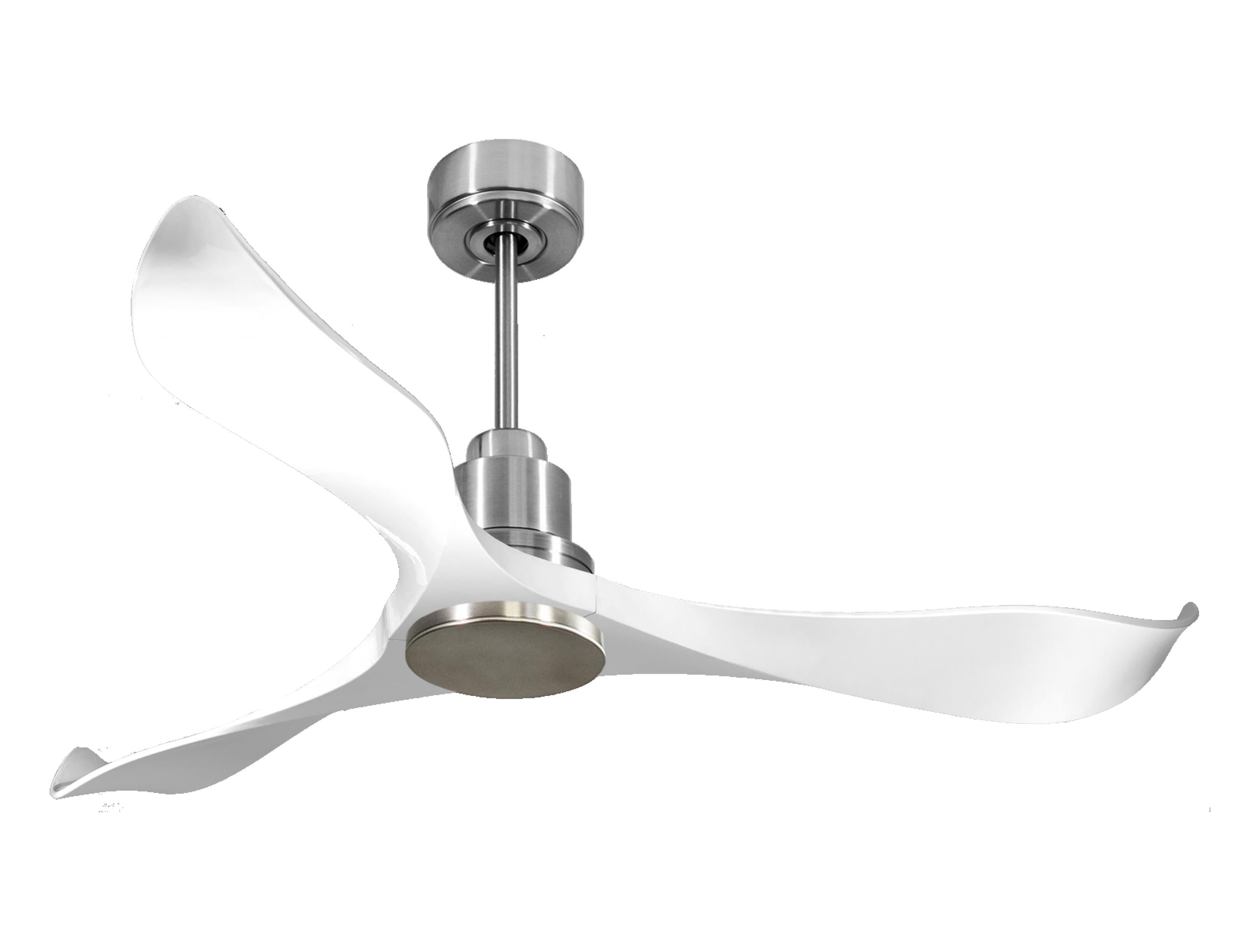 Ventilateur de plafond Réversible Thermostat Wifi Moteur à courant continu Toits en pente Télécommande Adaptateur 2/3 Lames Hypersilence Mémoire
