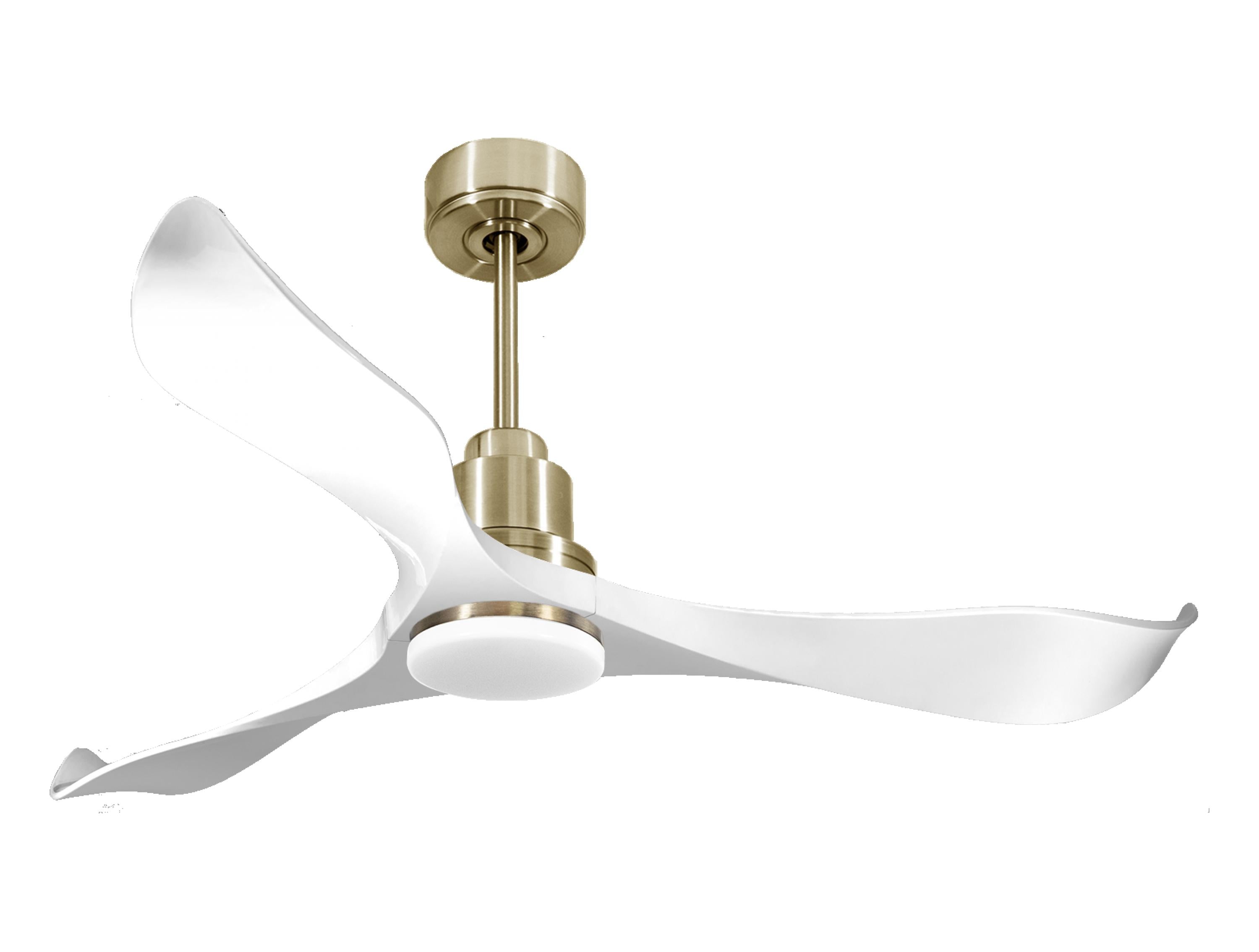 Ventilateur de plafond Réversible  Thermostat Dimmable Wifi Moteur à courant continu Toits en pente Télécommande Lumière à trois tons Adaptateur 2/3 Lames