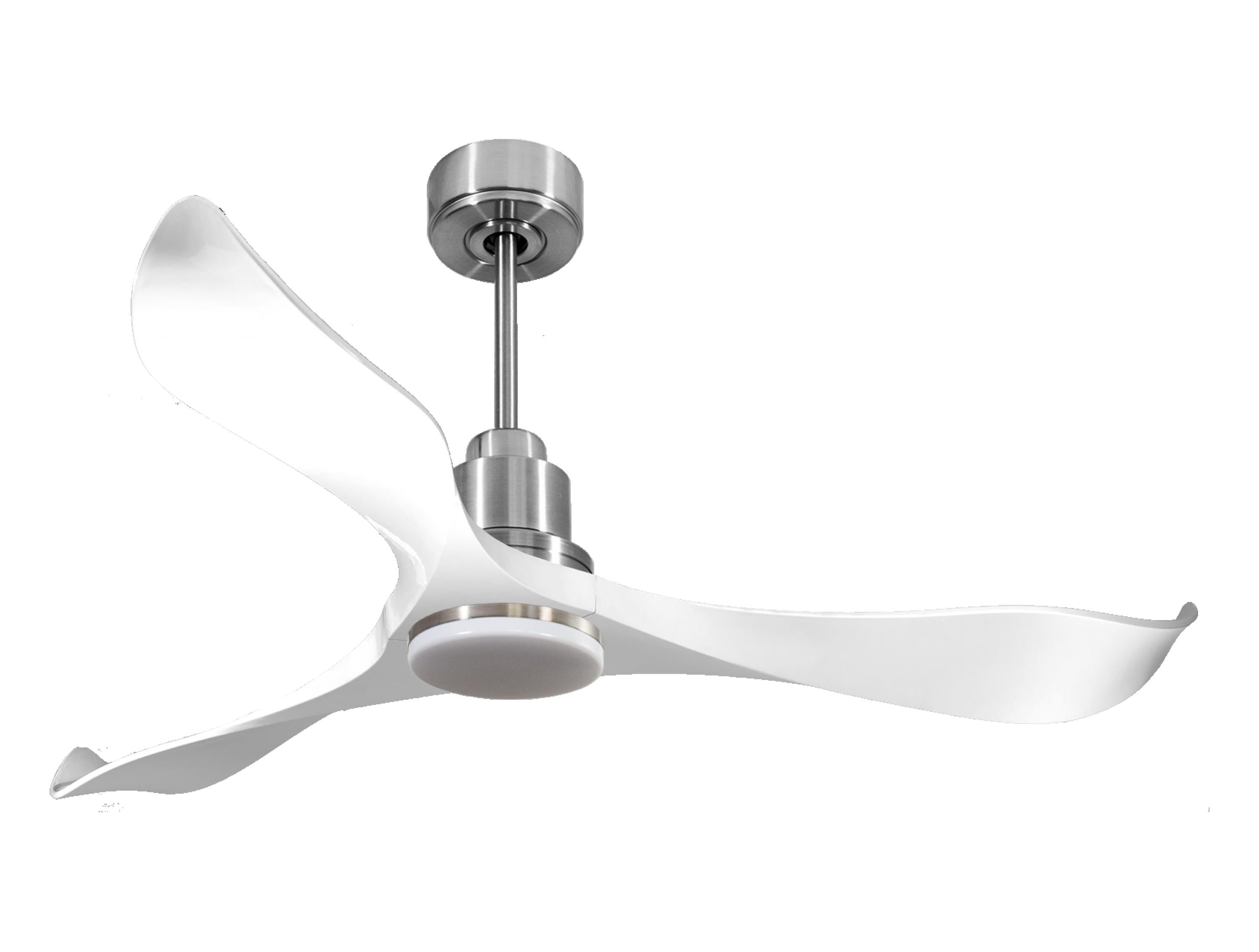 Ventilateur de plafond Réversible Thermostat Dimmable Wifi Moteur à courant continu Toits en pente Télécommande Lumière à trois tons Adaptateur 2/3 Lames