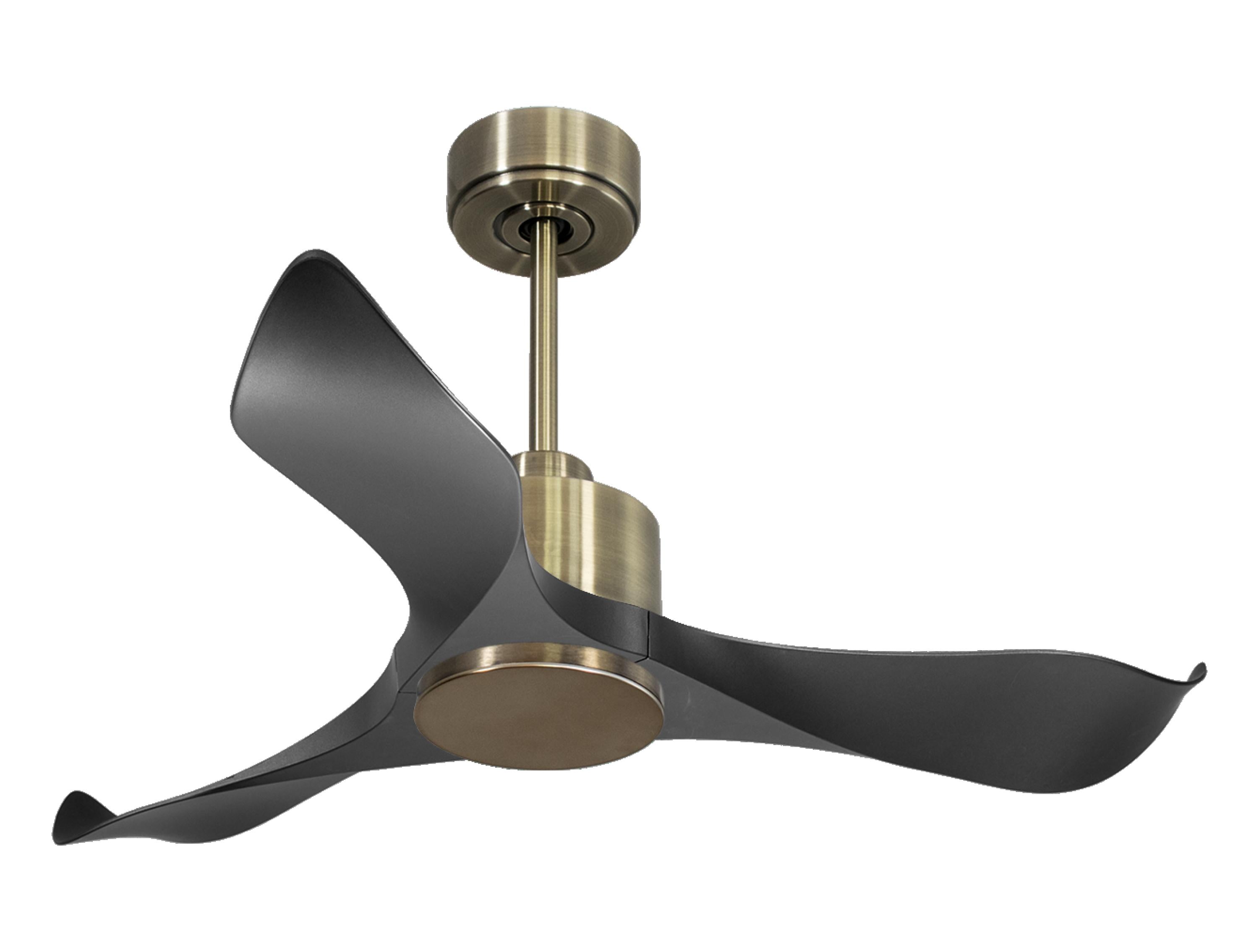 Ventilateur de plafond Réversible Thermostat Wifi Moteur à courant continu Toits en pente Télécommande Adaptateur 2/3 Lames Hypersilence Mémoire