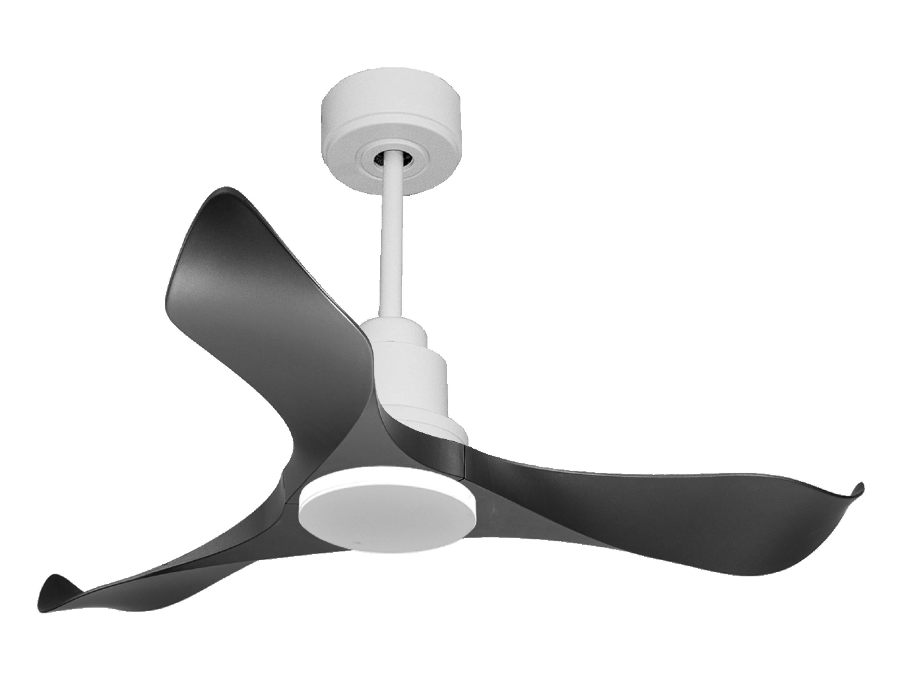 Ventilateur de plafond Réversible Thermostat Wifi Moteur à courant continu Toits en pente Télécommande Adaptateur 2/3 Lames Hypersilence Mémoire