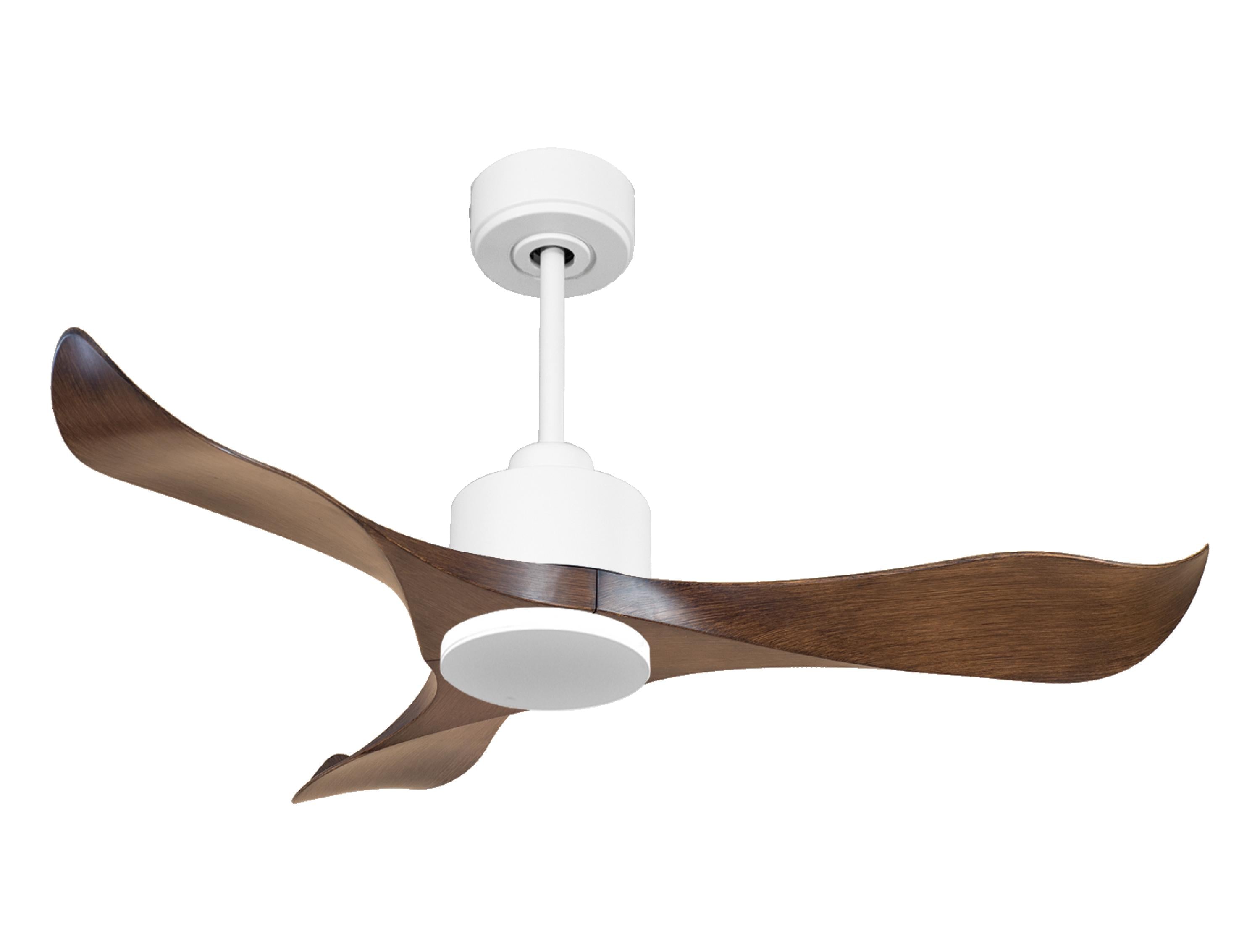 Ventilateur de plafond Réversible Thermostat Wifi Moteur à courant continu Toits en pente Télécommande Adaptateur 2/3 Lames Hypersilence Mémoire