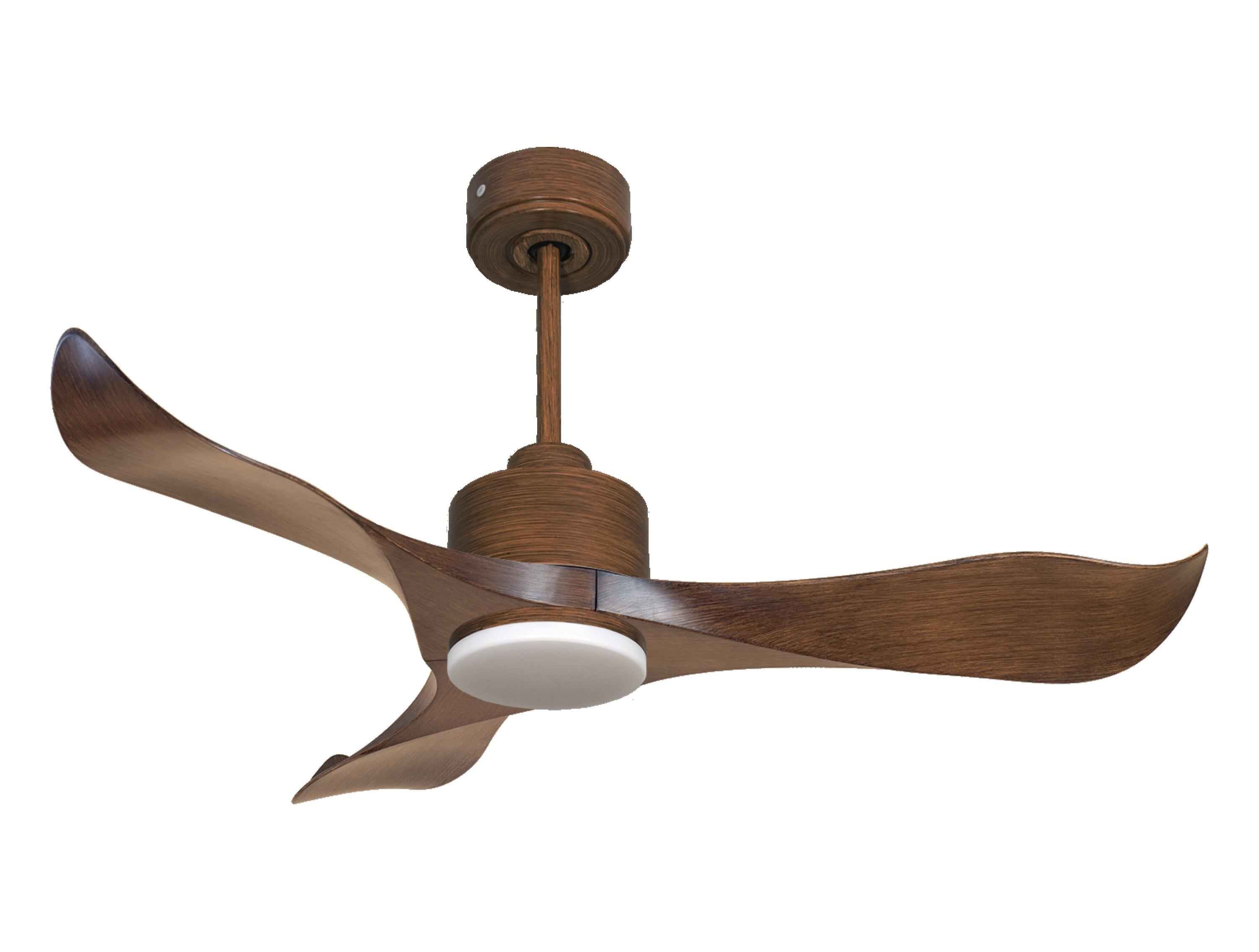 Ventilateur de plafond Réversible Thermostat Dimmable Wifi Moteur à courant continu Toits en pente Télécommande Lumière à trois tons Adaptateur 2/3 Lames