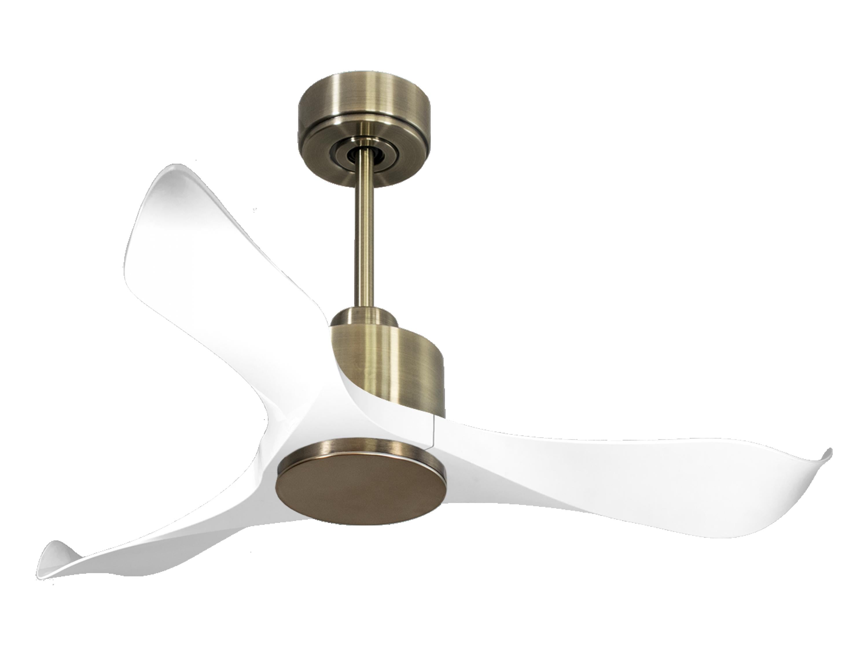 Ventilateur de plafond Réversible Thermostat Wifi Moteur à courant continu Toits en pente Télécommande Adaptateur 2/3 Lames Hypersilence Mémoire