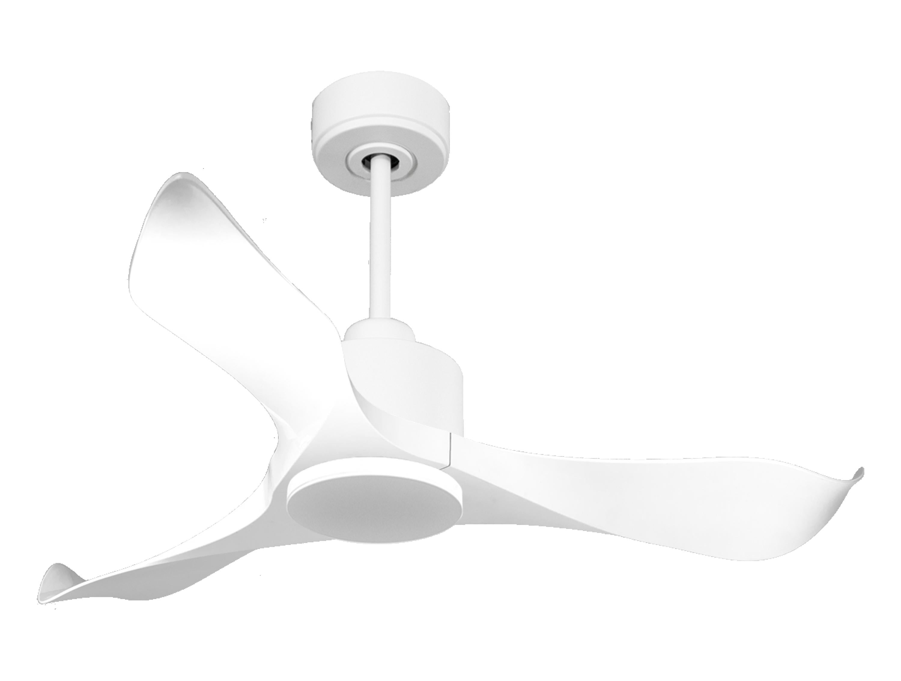 Ventilateur de plafond Réversible Thermostat Wifi Moteur à courant continu Toits en pente Télécommande Adaptateur 2/3 Lames Hypersilence Mémoire