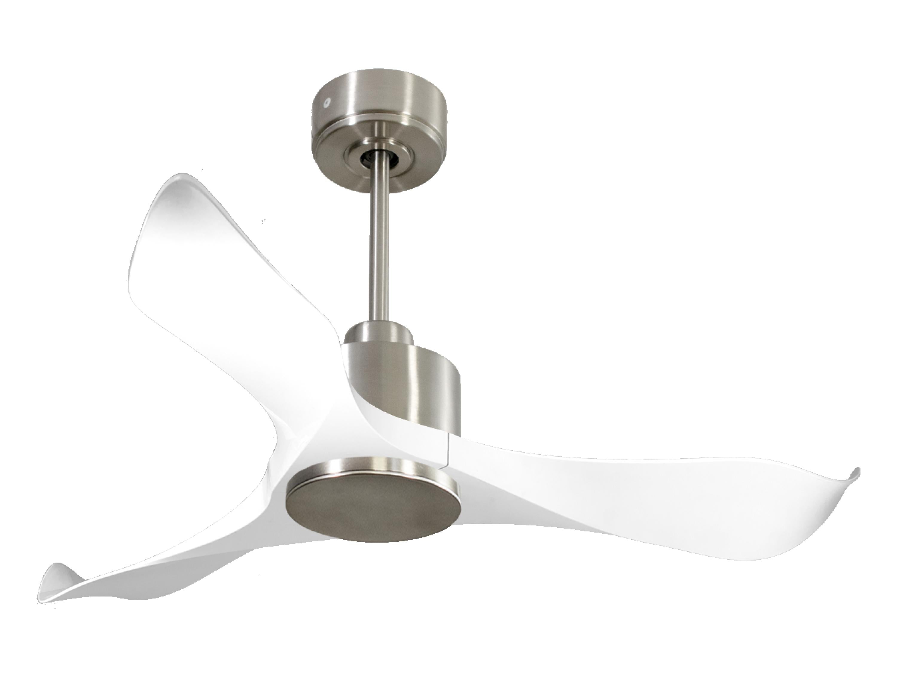 Ventilateur de plafond Réversible Thermostat Wifi Moteur à courant continu Toits en pente Télécommande Adaptateur 2/3 Lames Hypersilence Mémoire