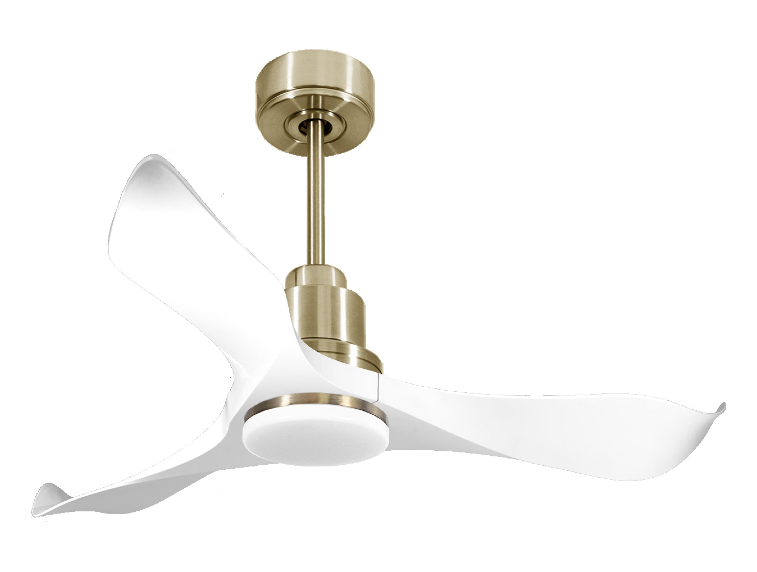 Ventilateur de plafond Réversible  Thermostat Dimmable Wifi Moteur à courant continu Toits en pente Télécommande Lumière à trois tons Adaptateur 2/3 Lames