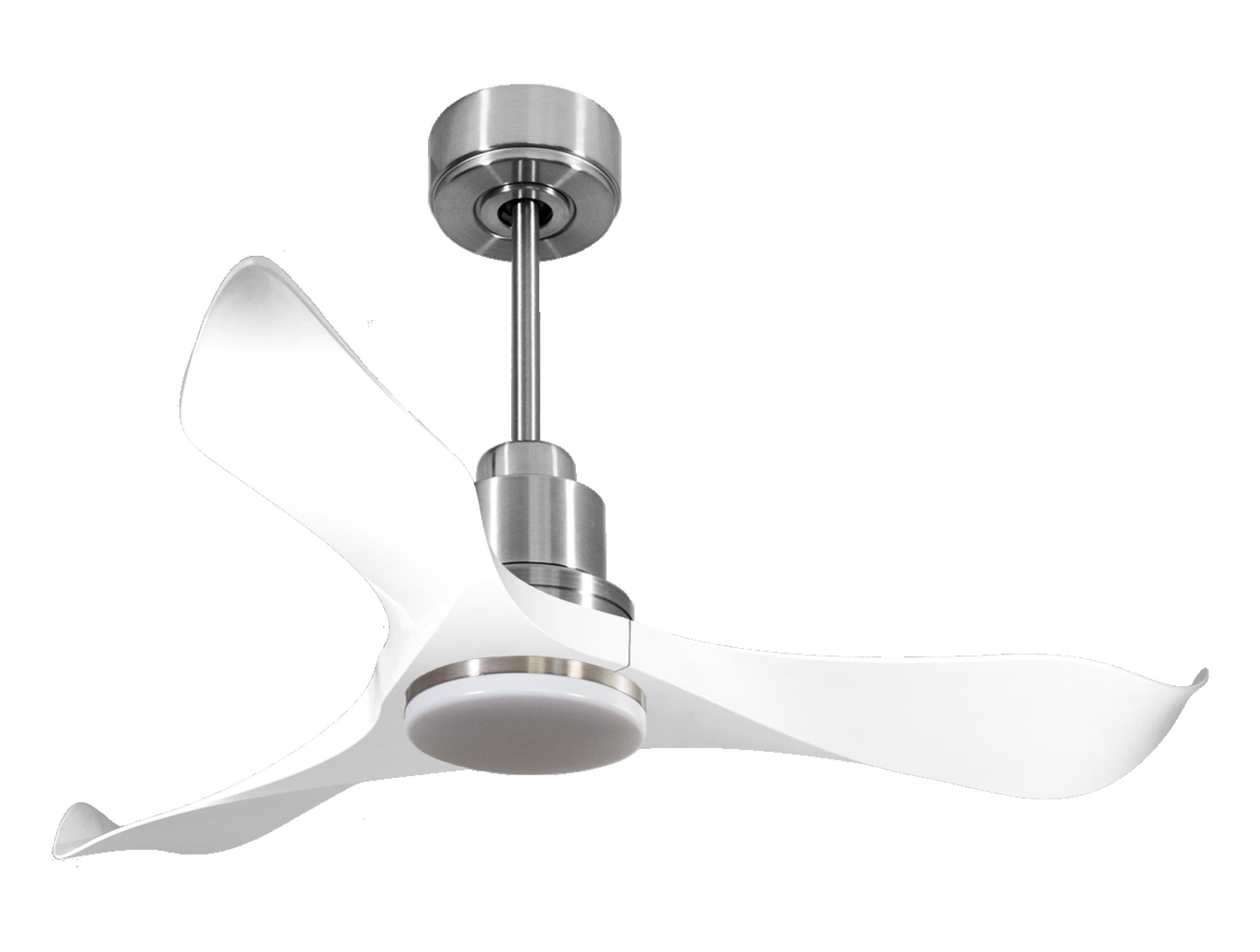 Ventilateur de plafond Réversible Thermostat Dimmable Wifi Moteur à courant continu Toits en pente Télécommande Lumière à trois tons Adaptateur 2/3 Lames