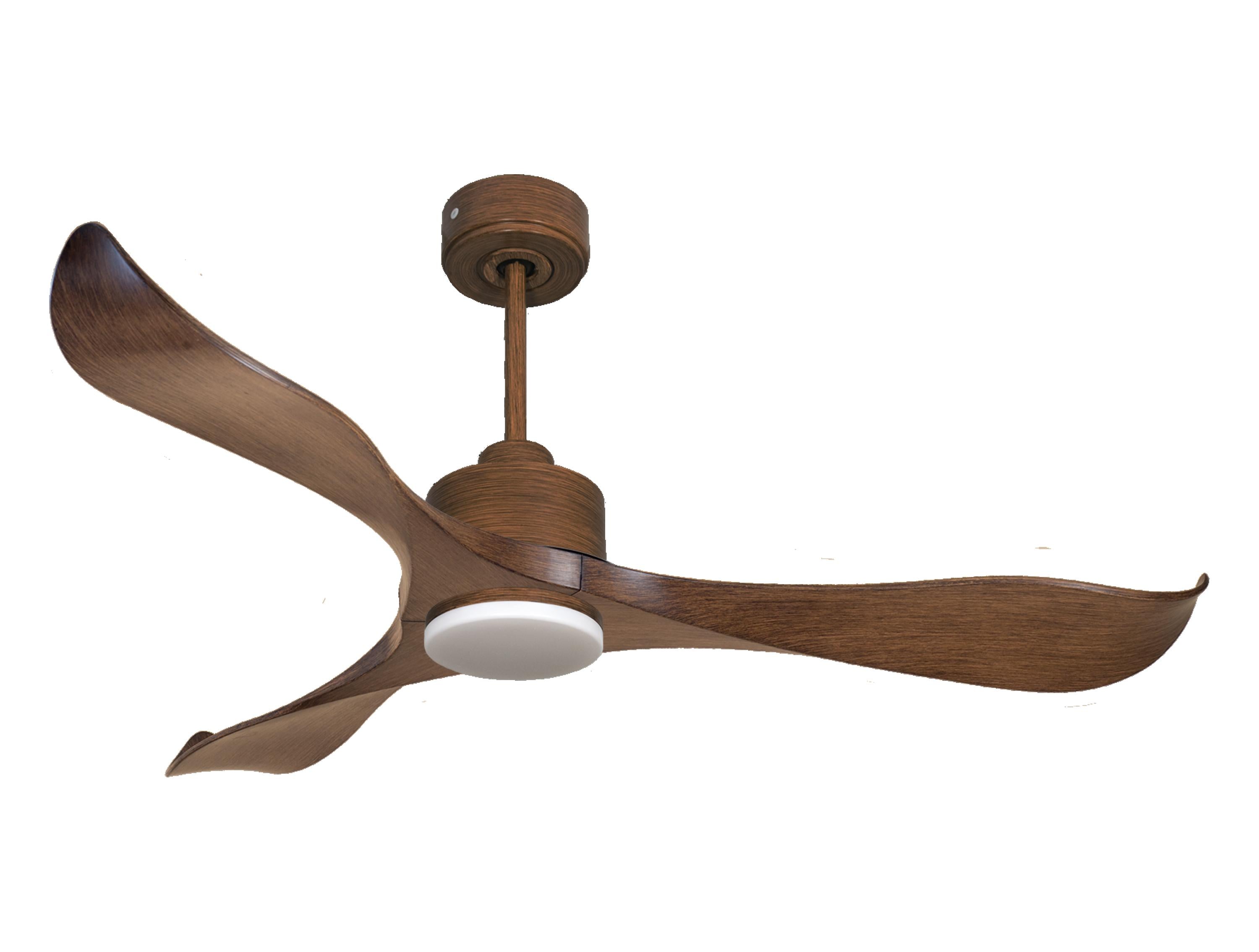 Ventilateur de plafond Réversible Thermostat Dimmable Wifi Moteur à courant continu Toits en pente Télécommande Lumière à trois tons Adaptateur 2/3 Lames