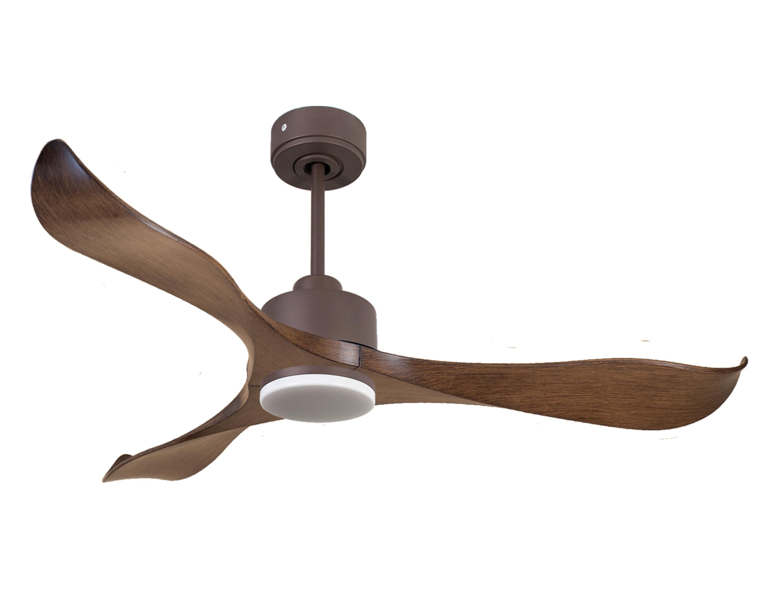 Ventilateur de plafond Réversible Thermostat Dimmable Wifi Moteur à courant continu Toits en pente Télécommande Lumière à trois tons Adaptateur 2/3 Lames