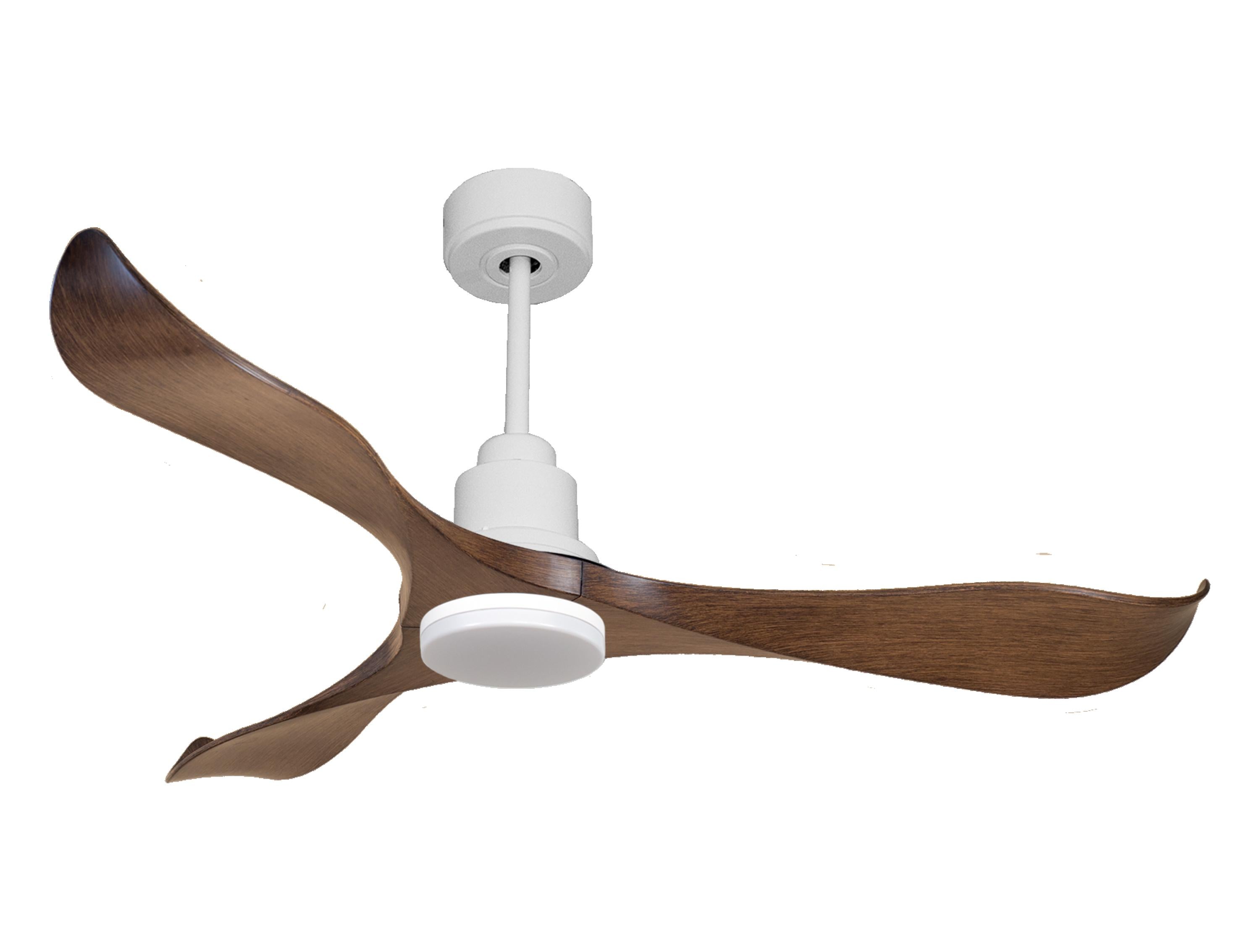 Ventilateur de plafond Réversible Thermostat Dimmable Wifi Moteur à courant continu Toits en pente Télécommande Lumière à trois tons Adaptateur 2/3 Lames
