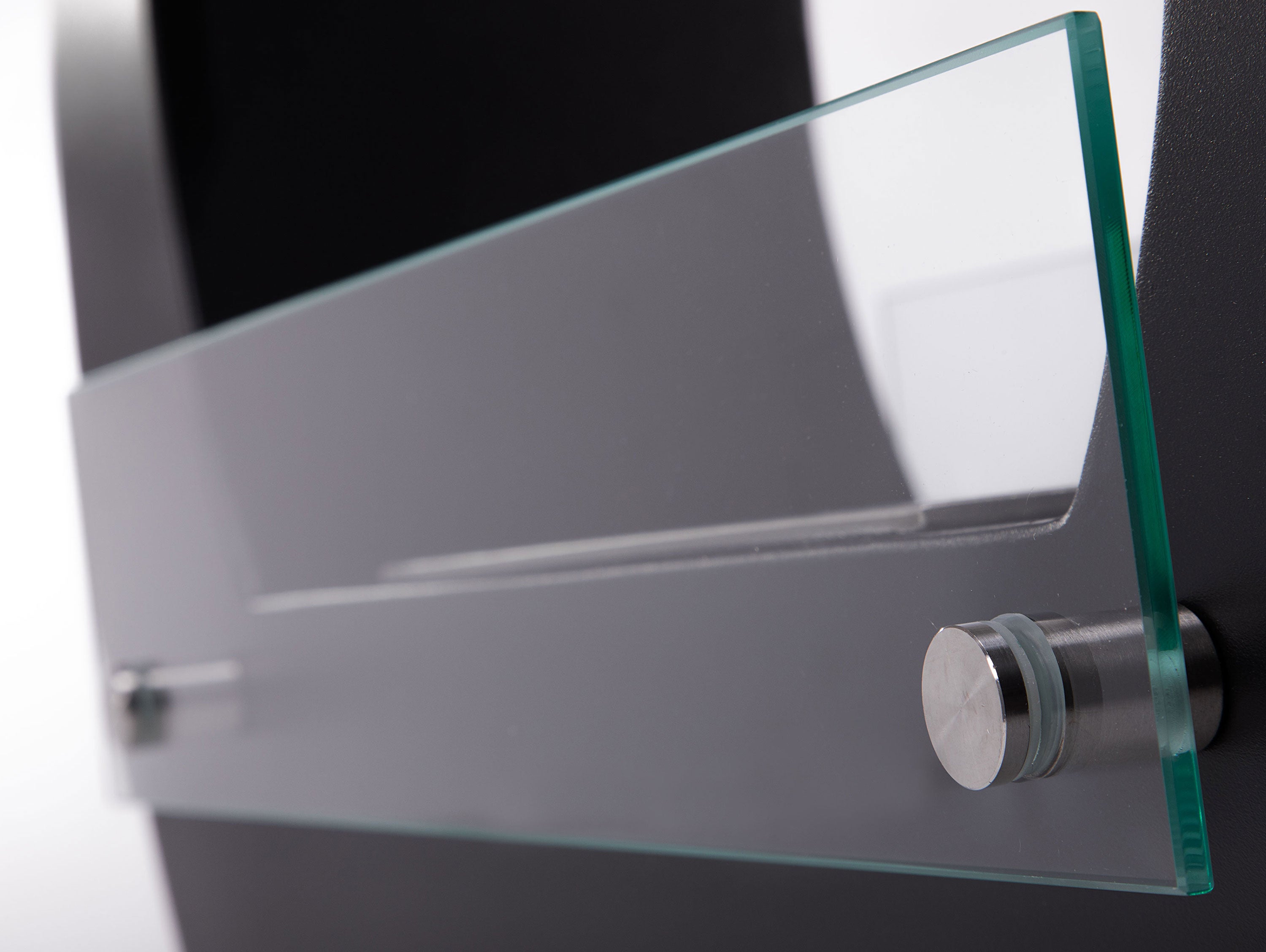 SATURN B: Cheminée à l'éthanol au sol en acier noir et flamme réglable