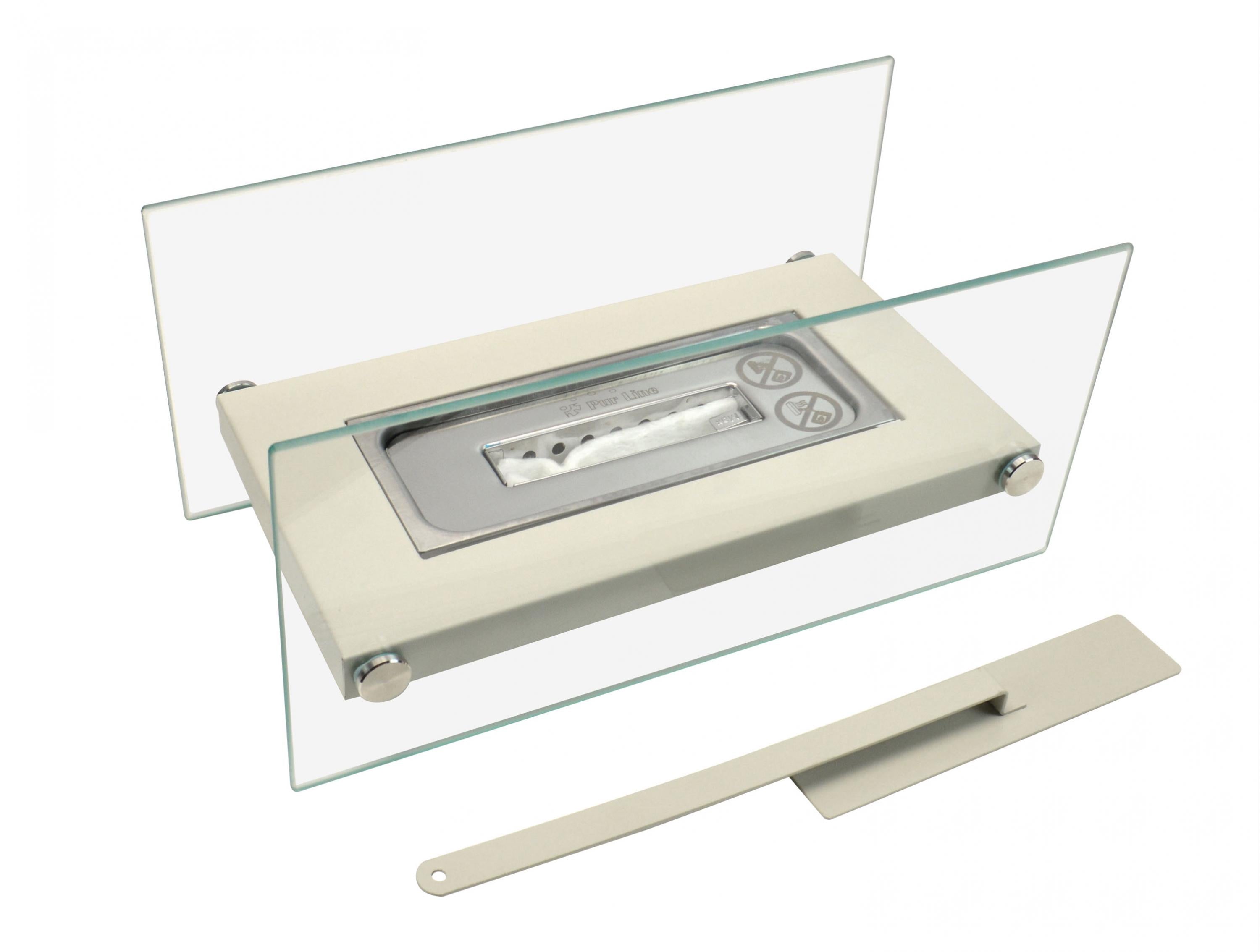 Cheminée à l'éthanol de table avec deux abat-jours en verre trempé