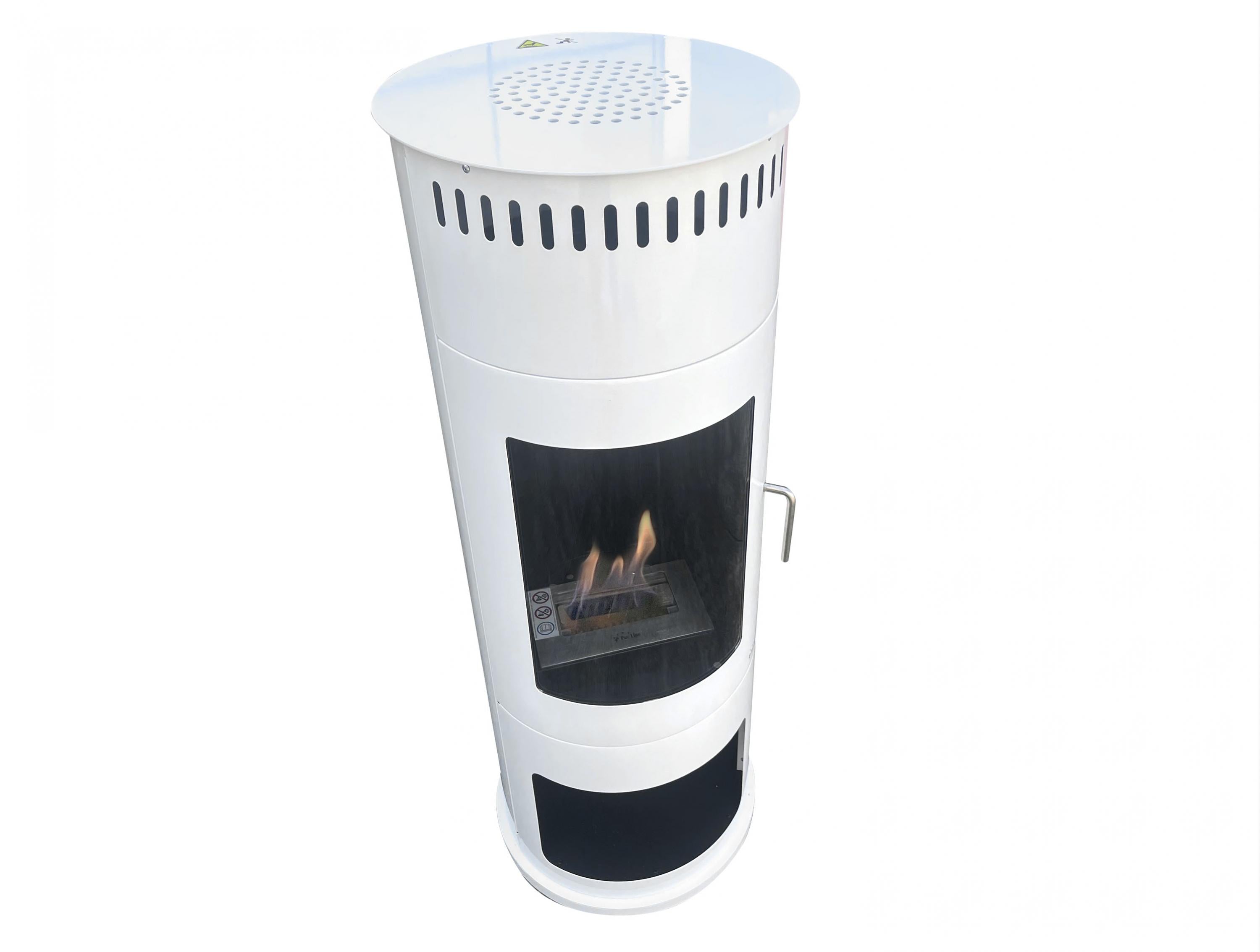 BESTFIRE W: Four éthanol blanc avec porte en verre trempé