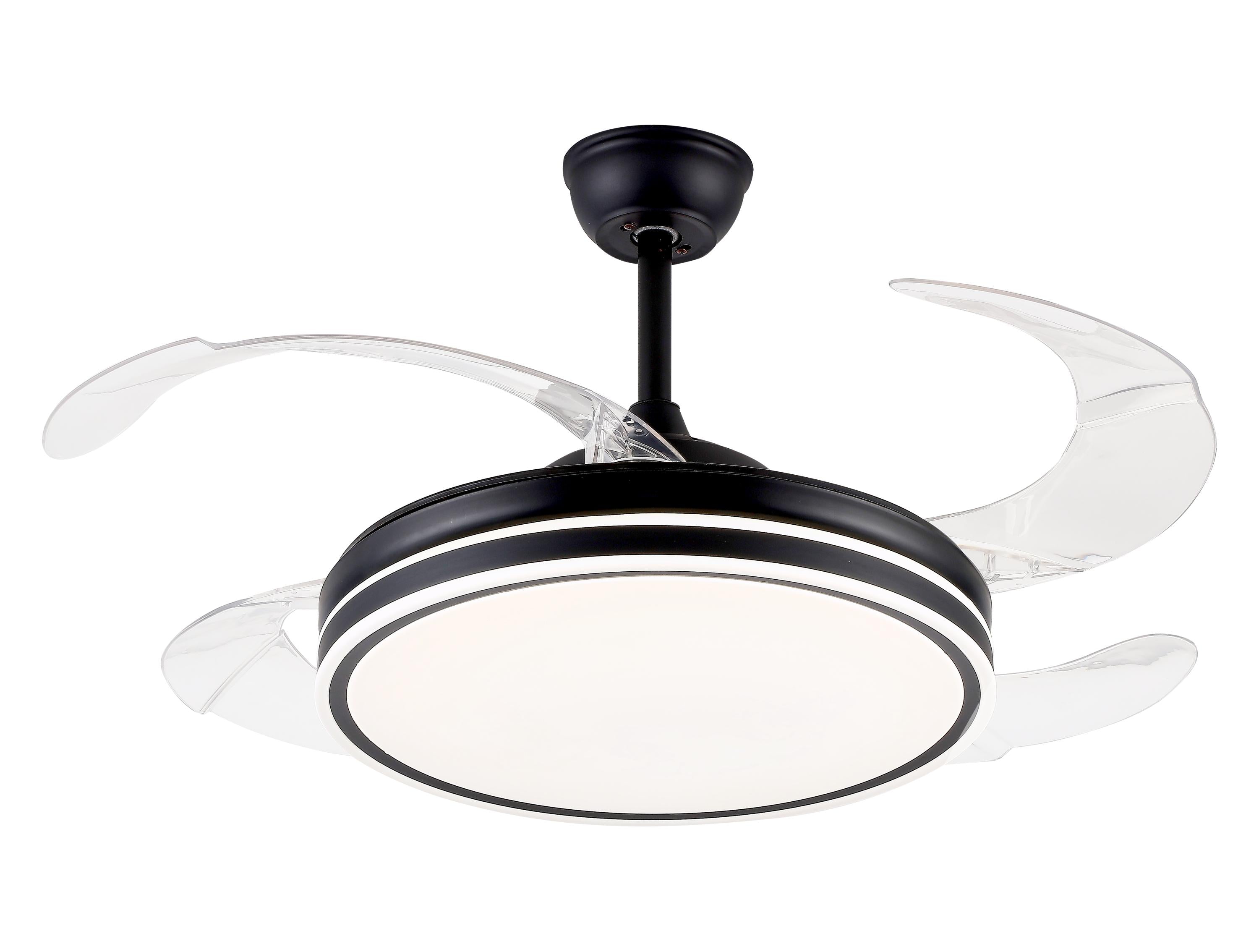 Ventilateur de plafond rétractable avec lumière LED et minuterie