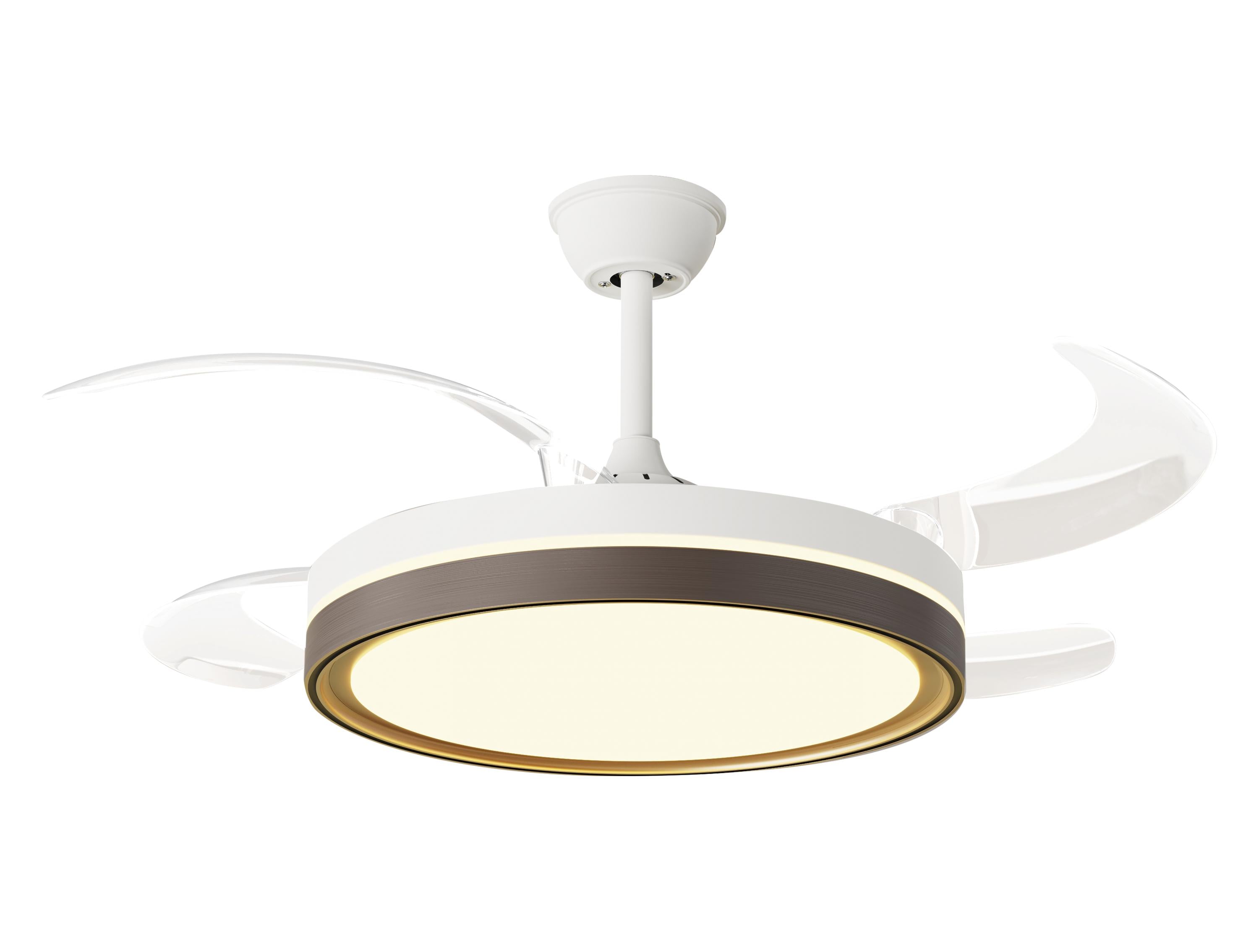 Ventilateur de plafond rétractable avec lumière LED et minuterie