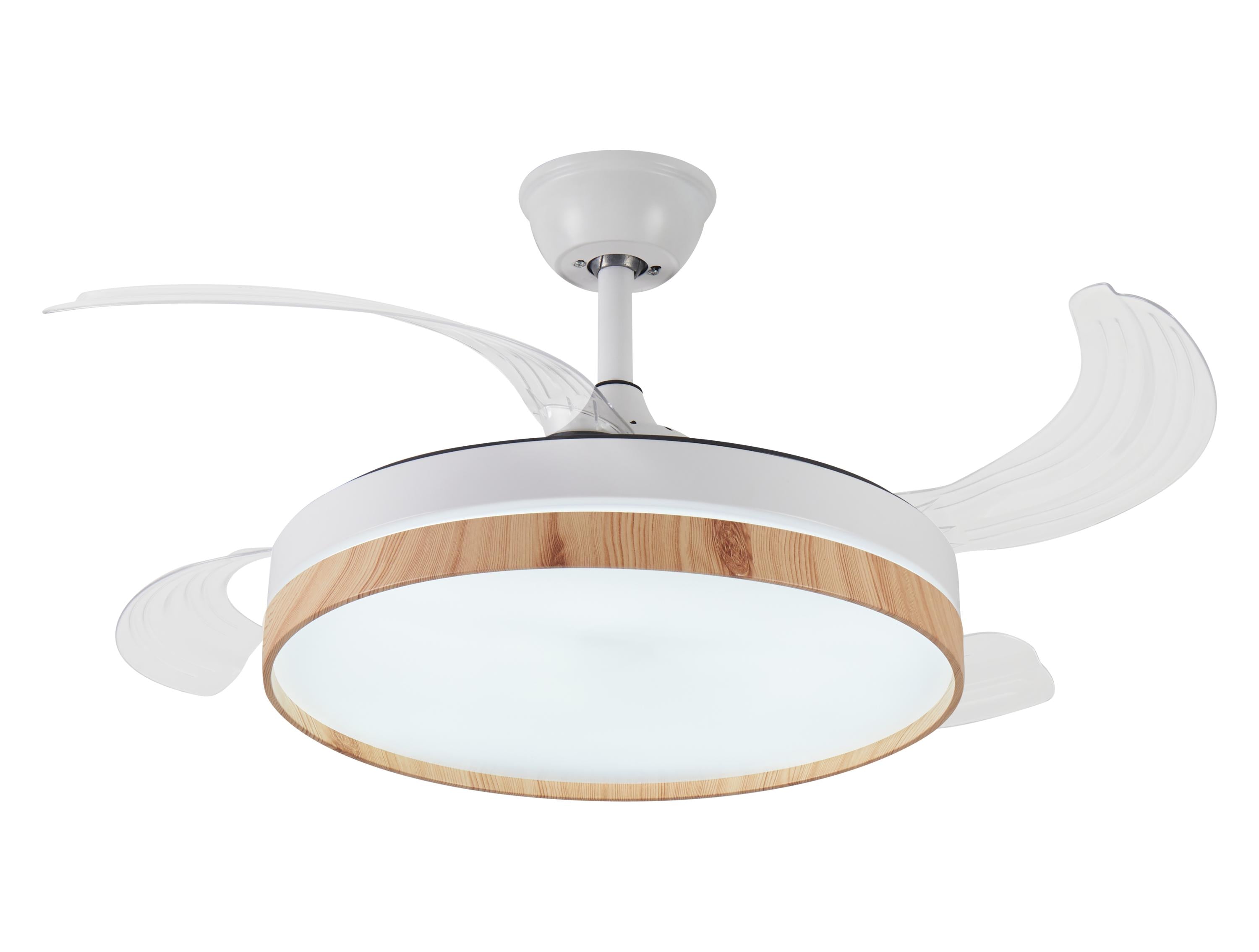 Ventilateur de plafond rétractable avec lumière LED et minuterie