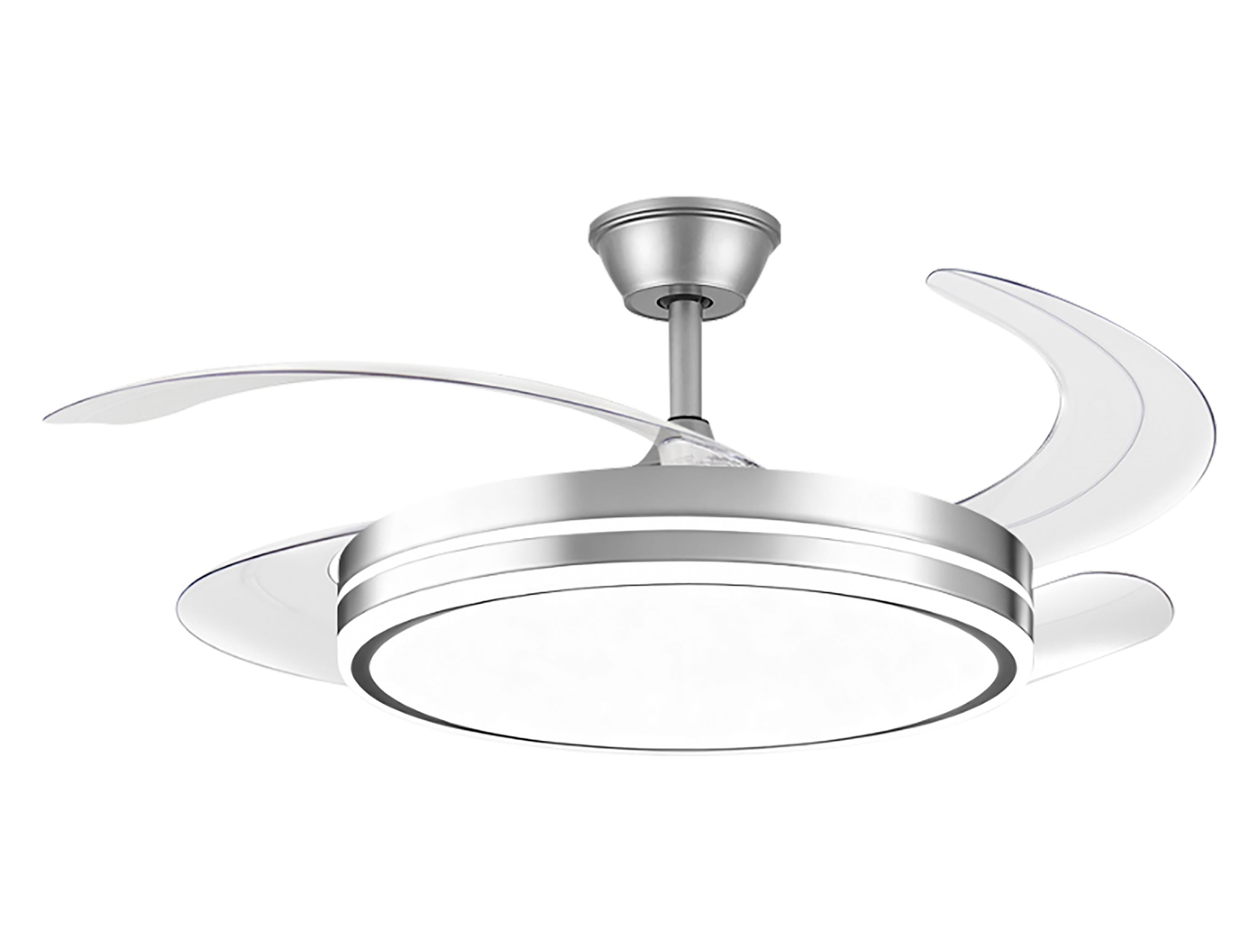 Ventilateur de plafond rétractable avec lumière LED et minuterie