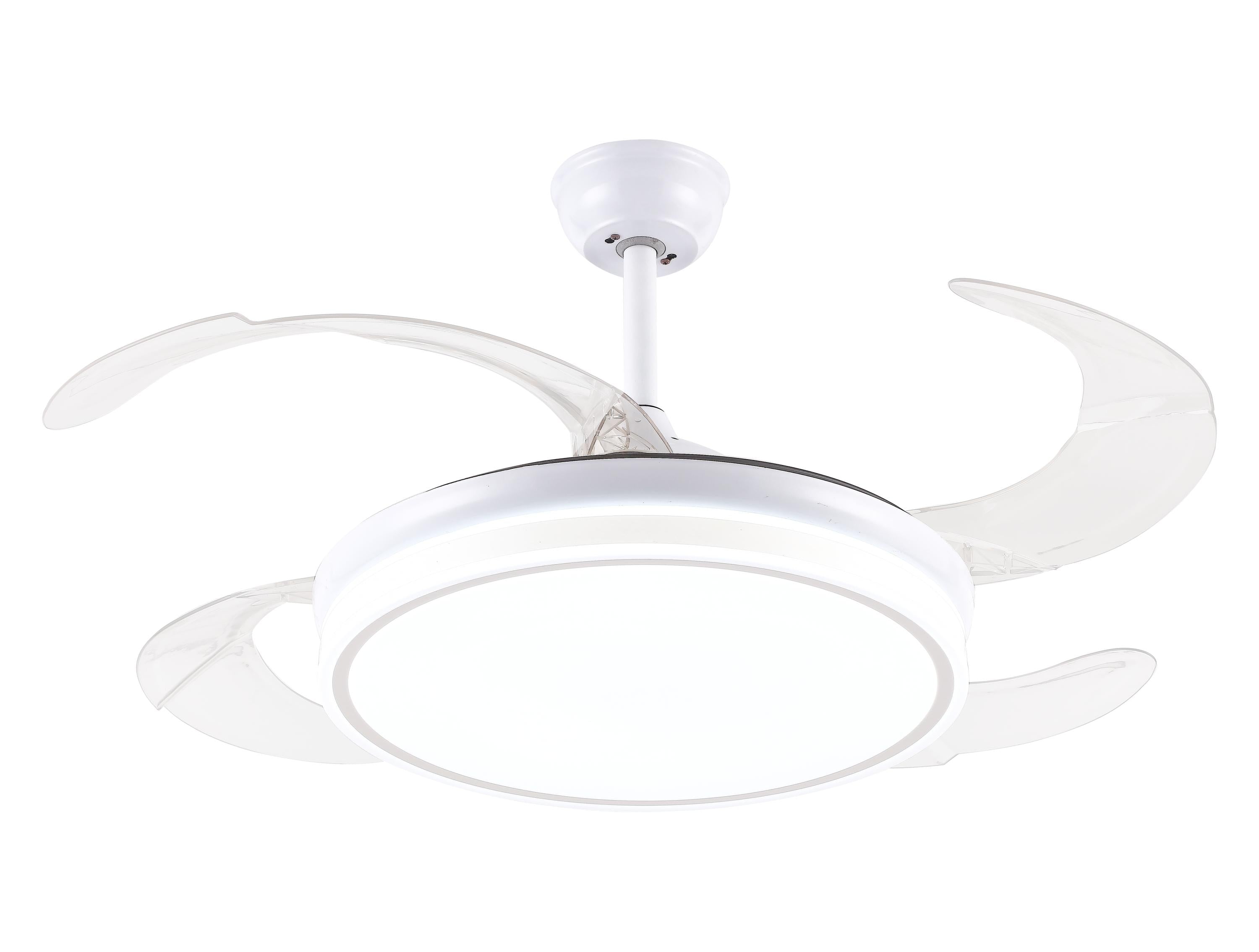 Ventilateur de plafond rétractable avec lumière LED et minuterie