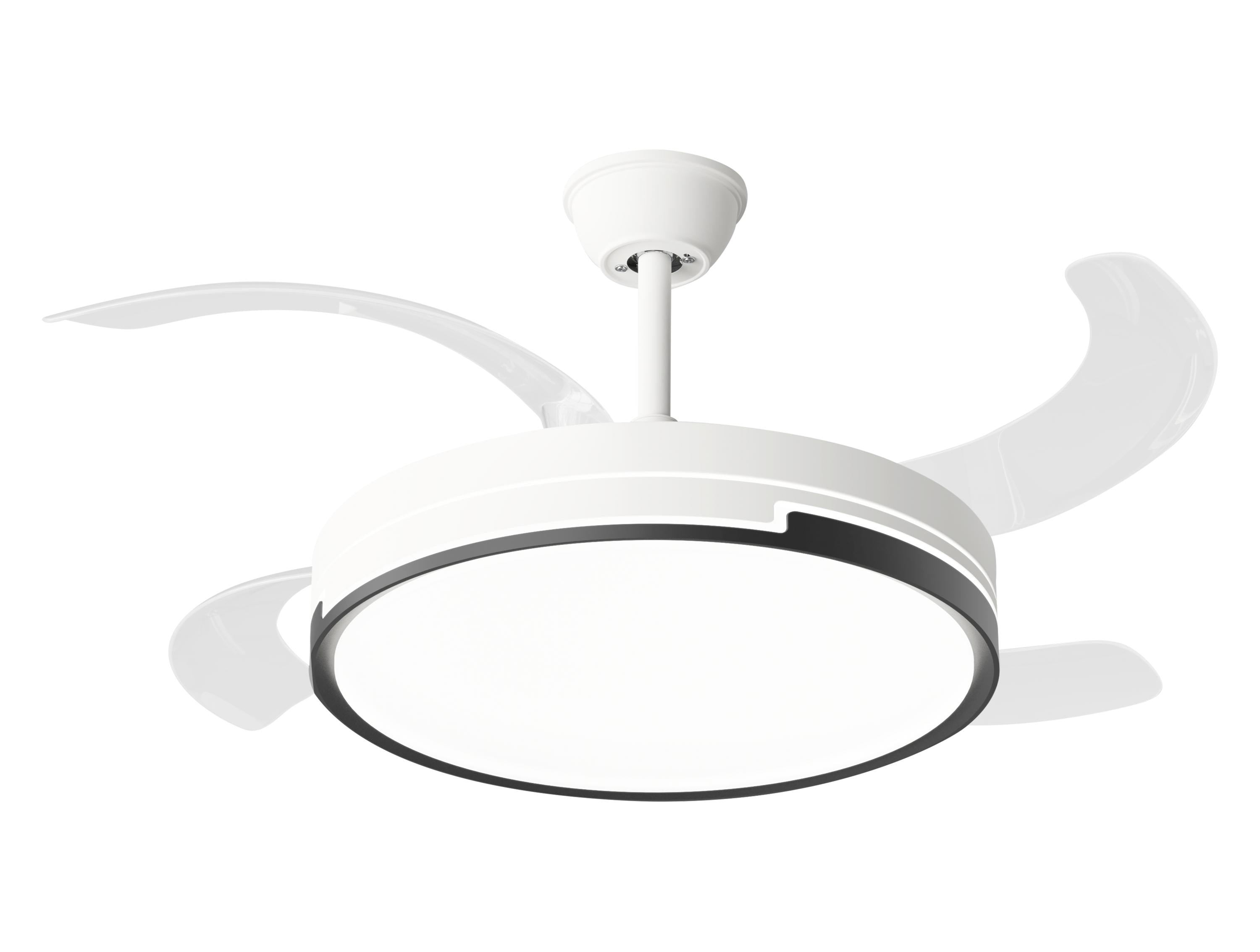 Ventilateur de plafond rétractable avec lumière LED et minuterie