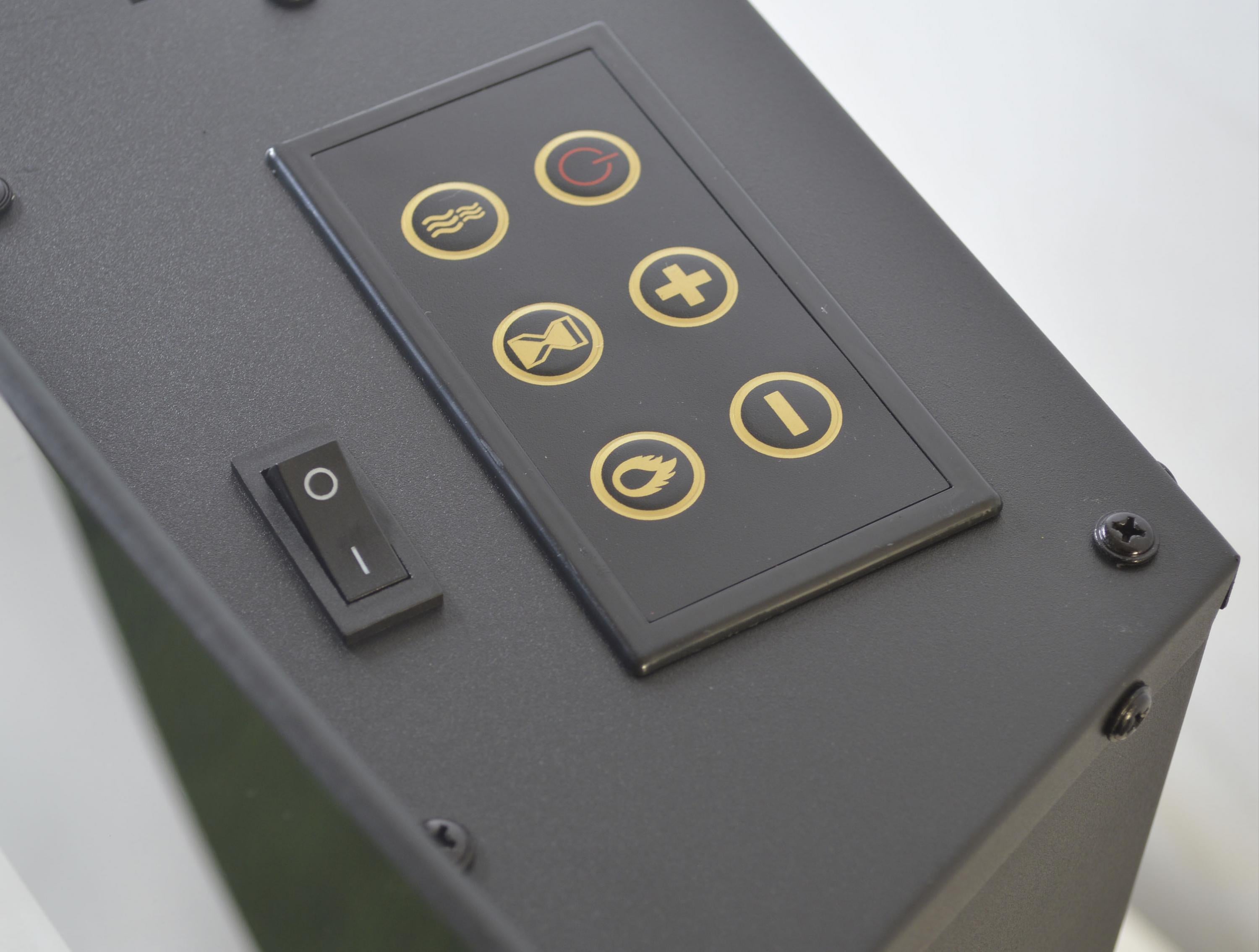 Puissance maximale 2000 W Cheminée électrique 2kW verre trempé noir avec télécommande