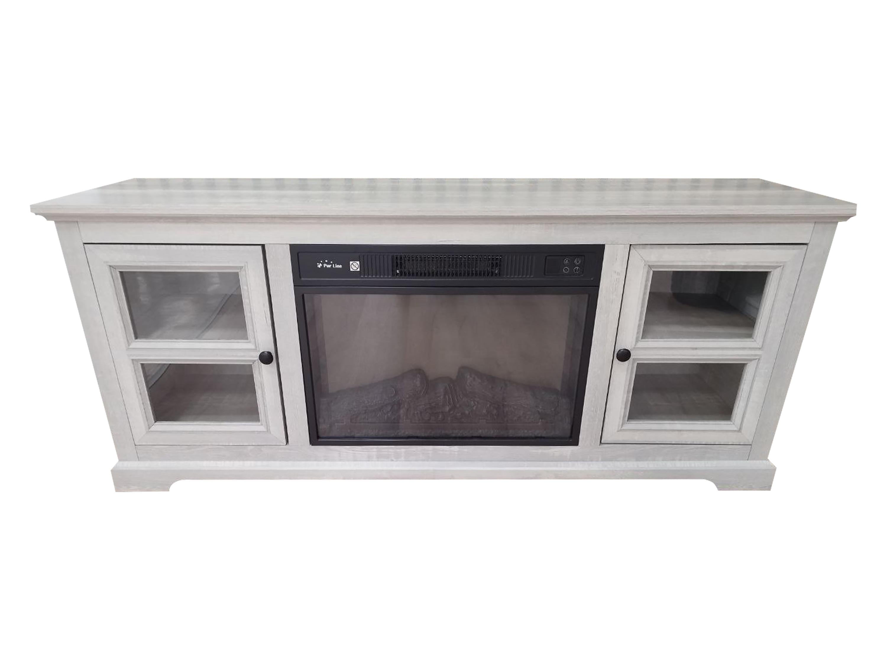 Buffet avec cheminée électrique couleur gris 2000W