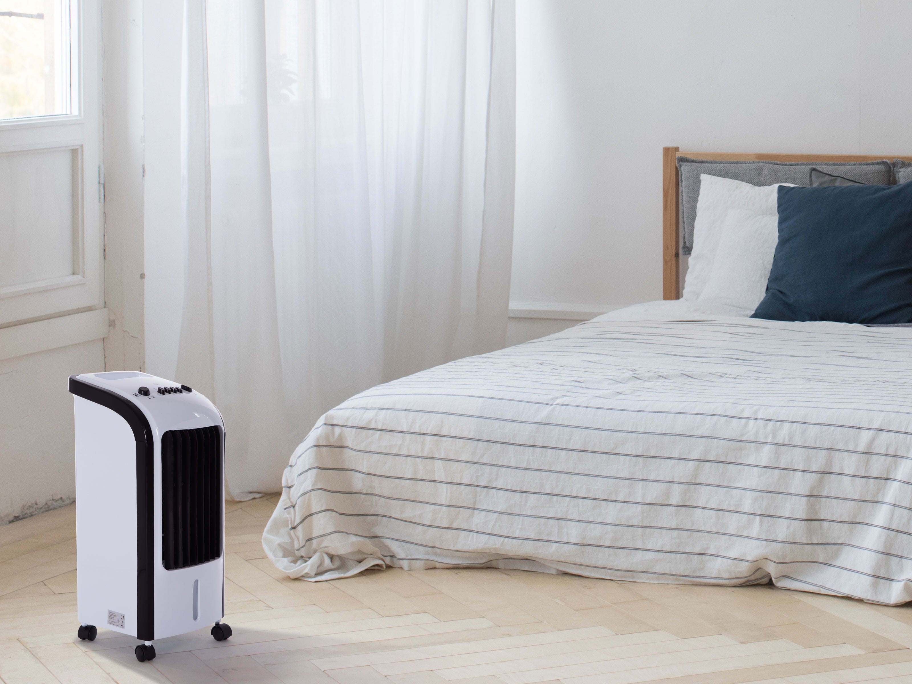 Rafraichisseur d'air par évaporation 60W avec ventilateur et purificateur d'air