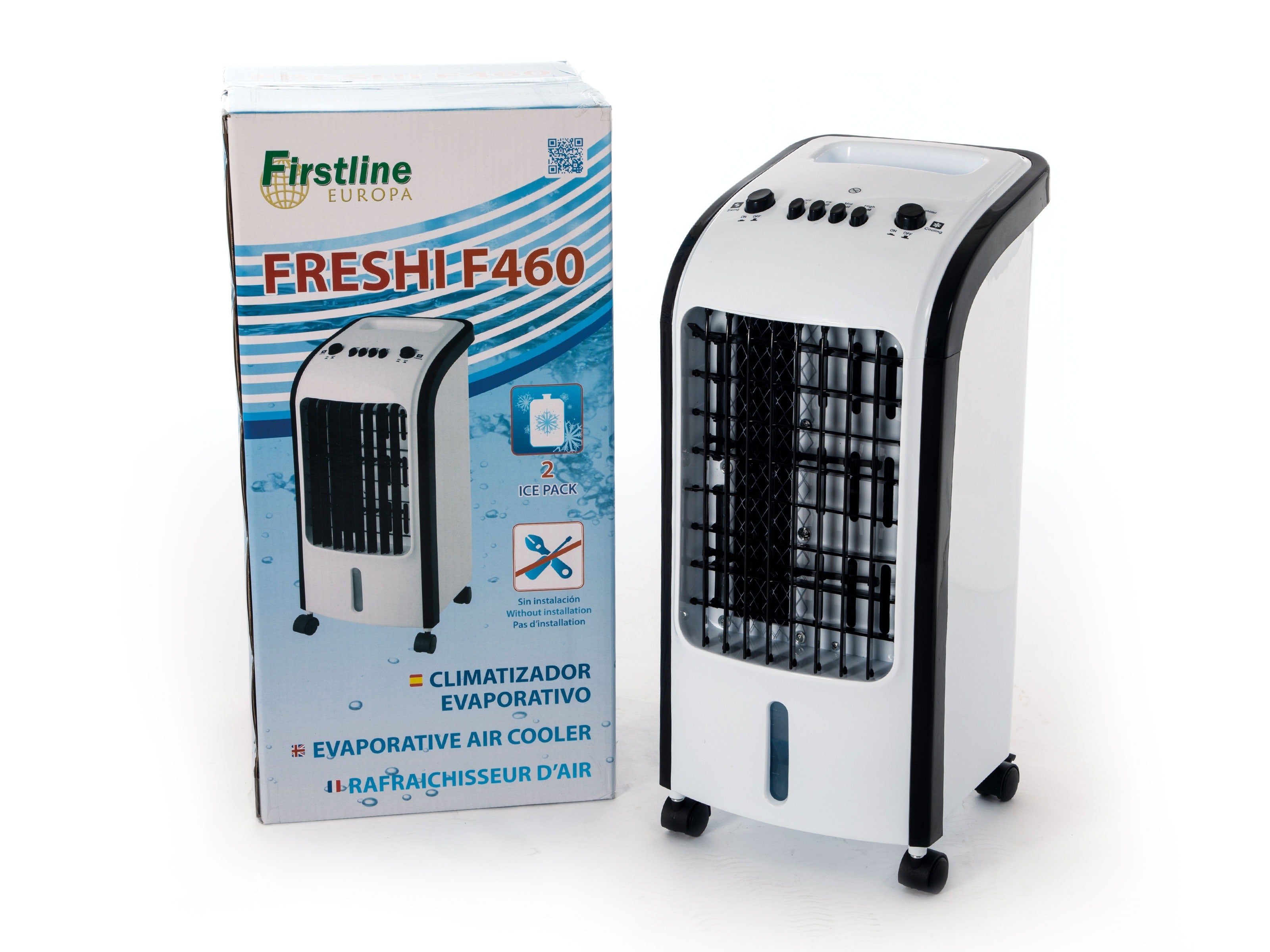 Rafraichisseur d'air par évaporation 60W avec ventilateur et purificateur d'air