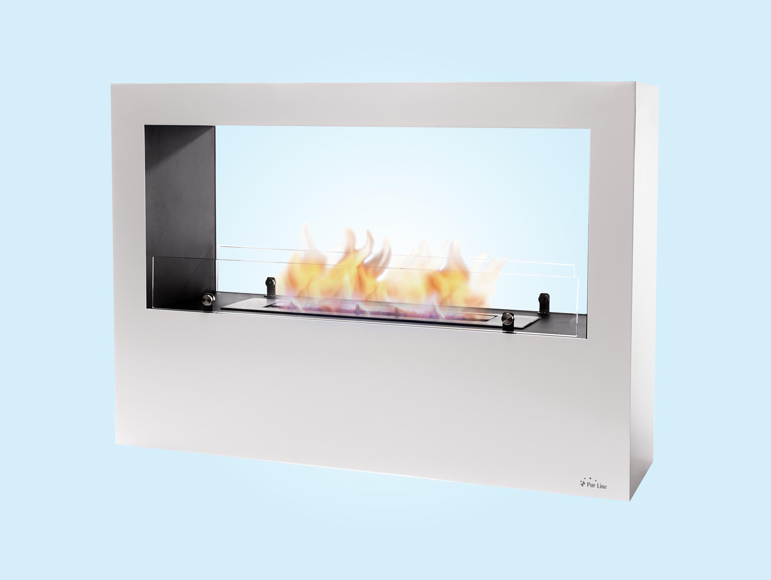 Grande cheminée à l'éthanol au sol en acier