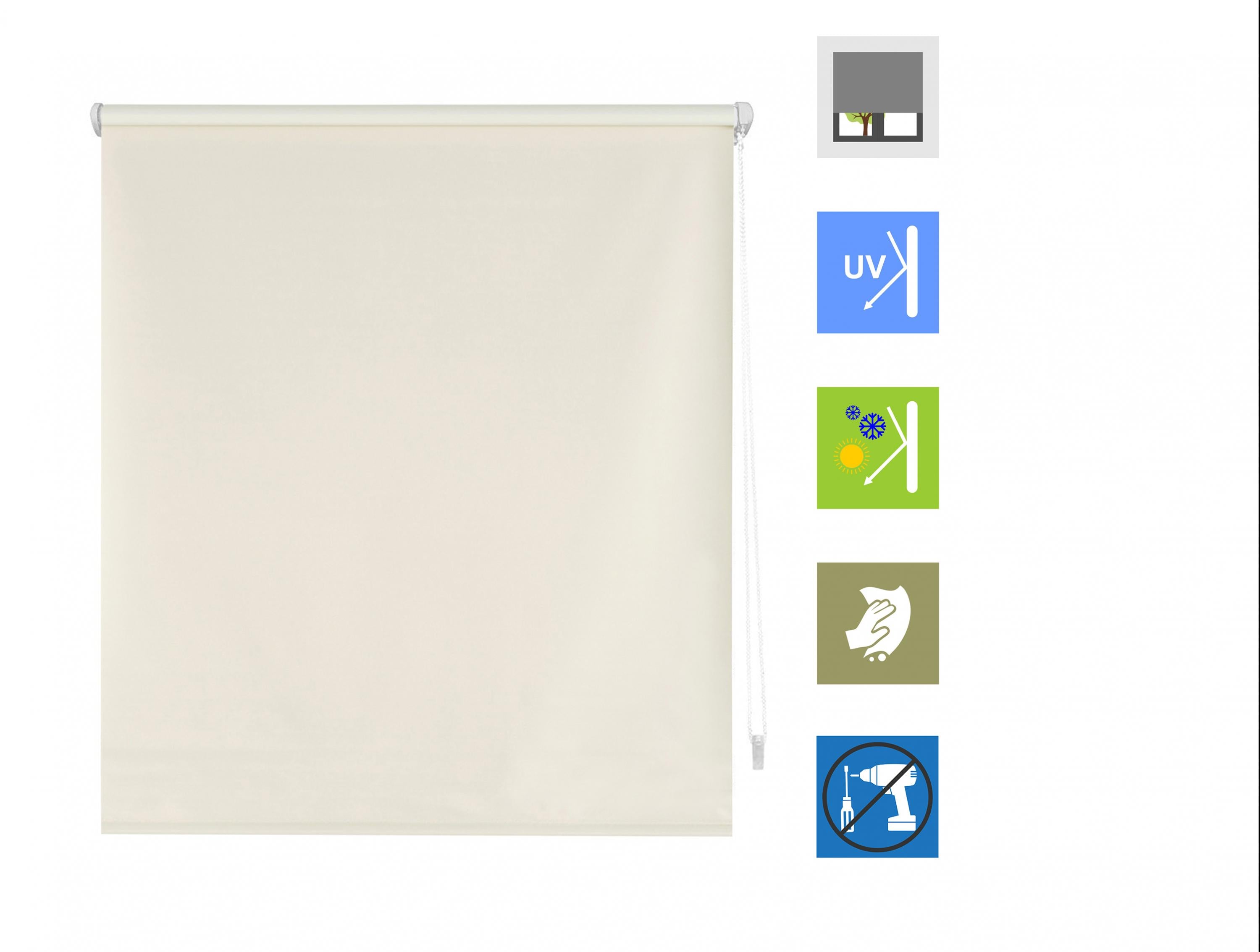 Couleur Crème Store à rouleau EASYZEUS CREMA 77x180cm