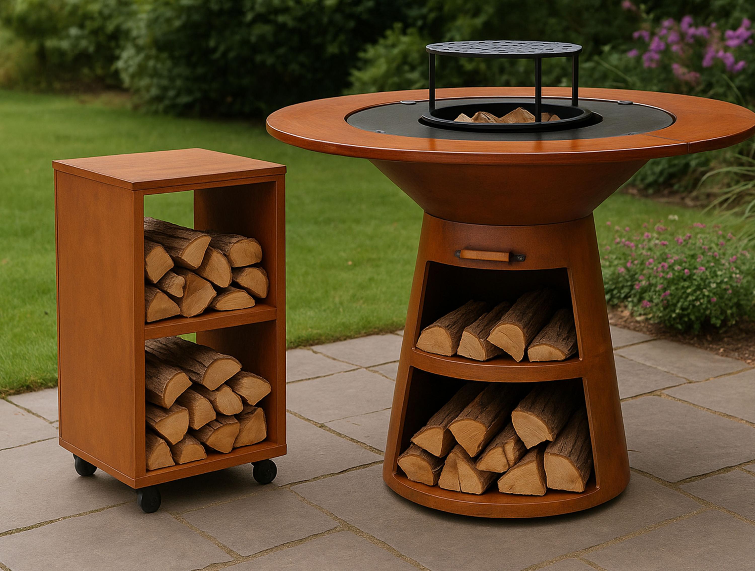 EFP TABLE RACK: Table d'appoint pour barbecue en acier corten