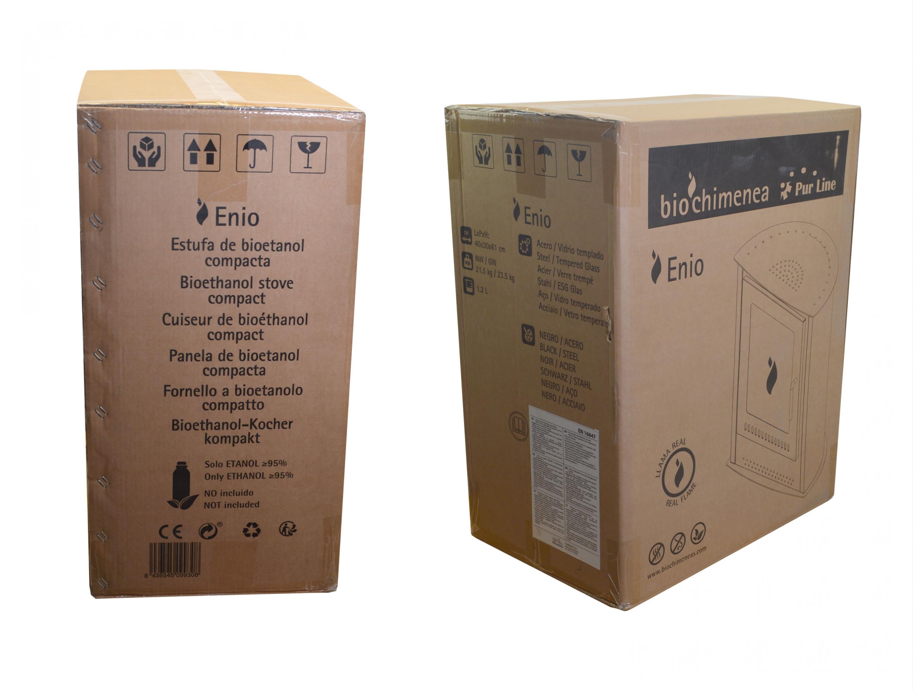 Poêle à l'éthanol en acier noir