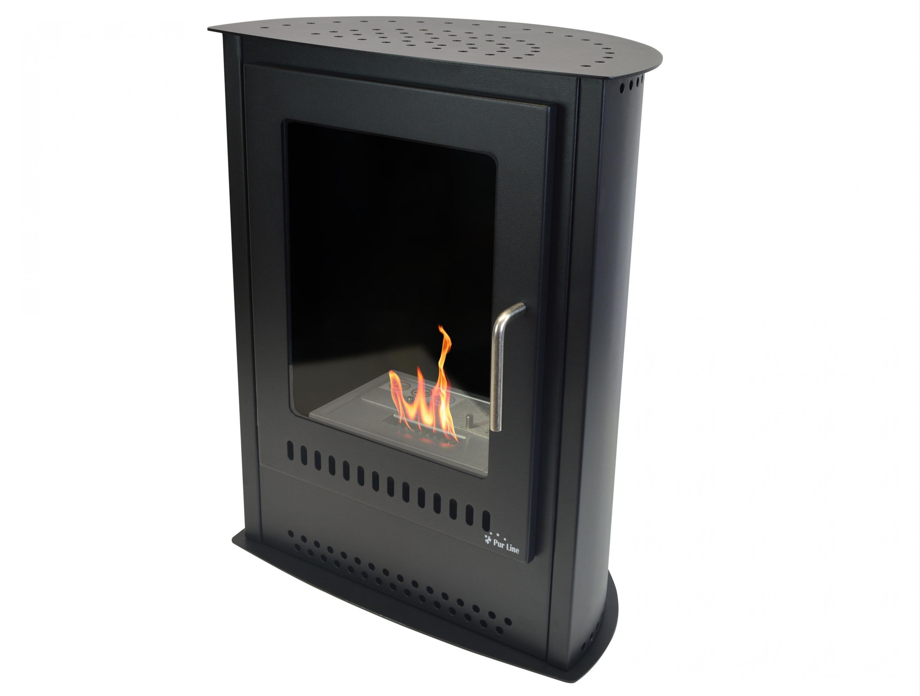 Poêle à l'éthanol en acier noir