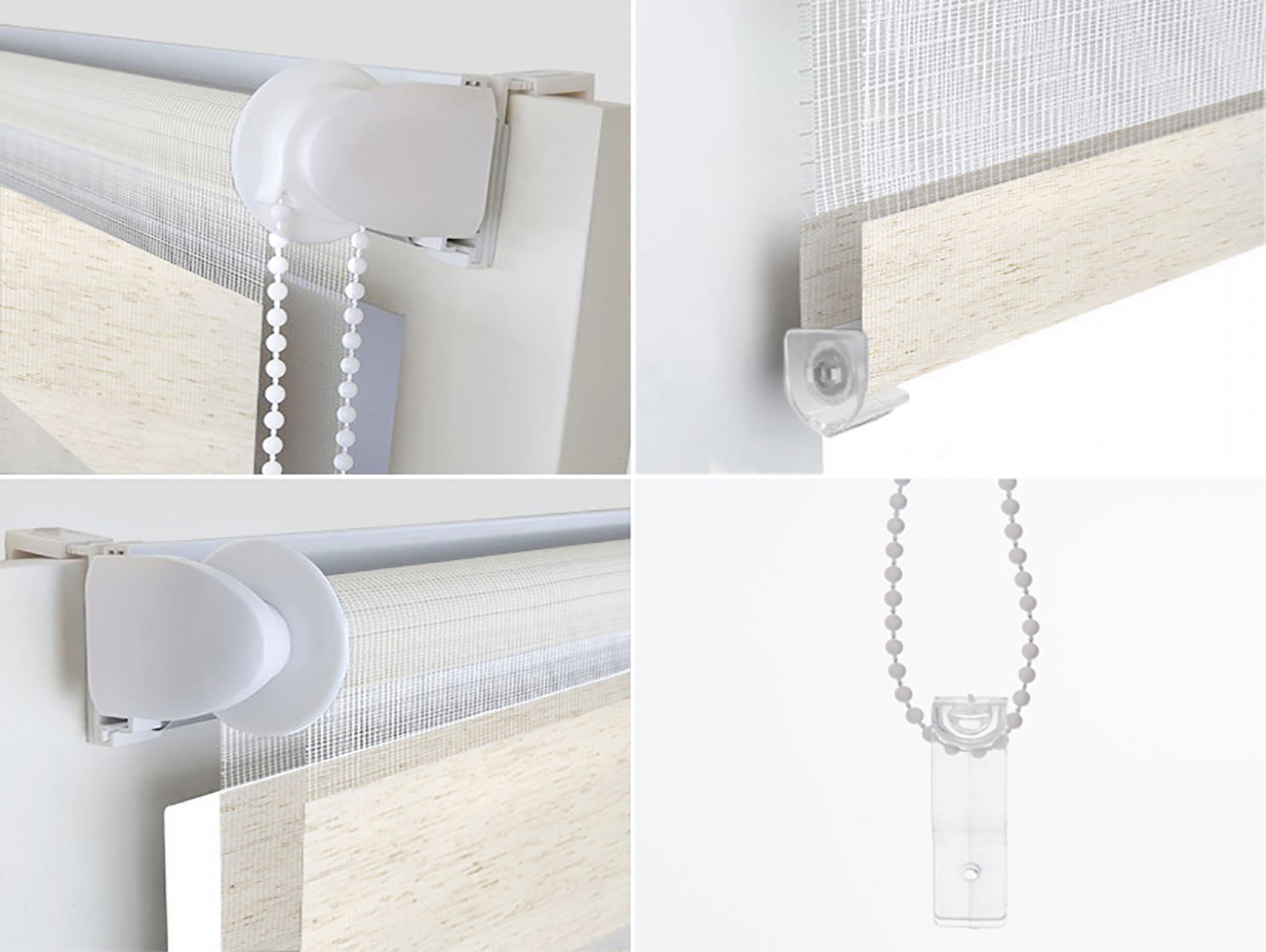 Couleur Brut Store enrouleur Easyfix Polyester Translucide Crème 77 x 180