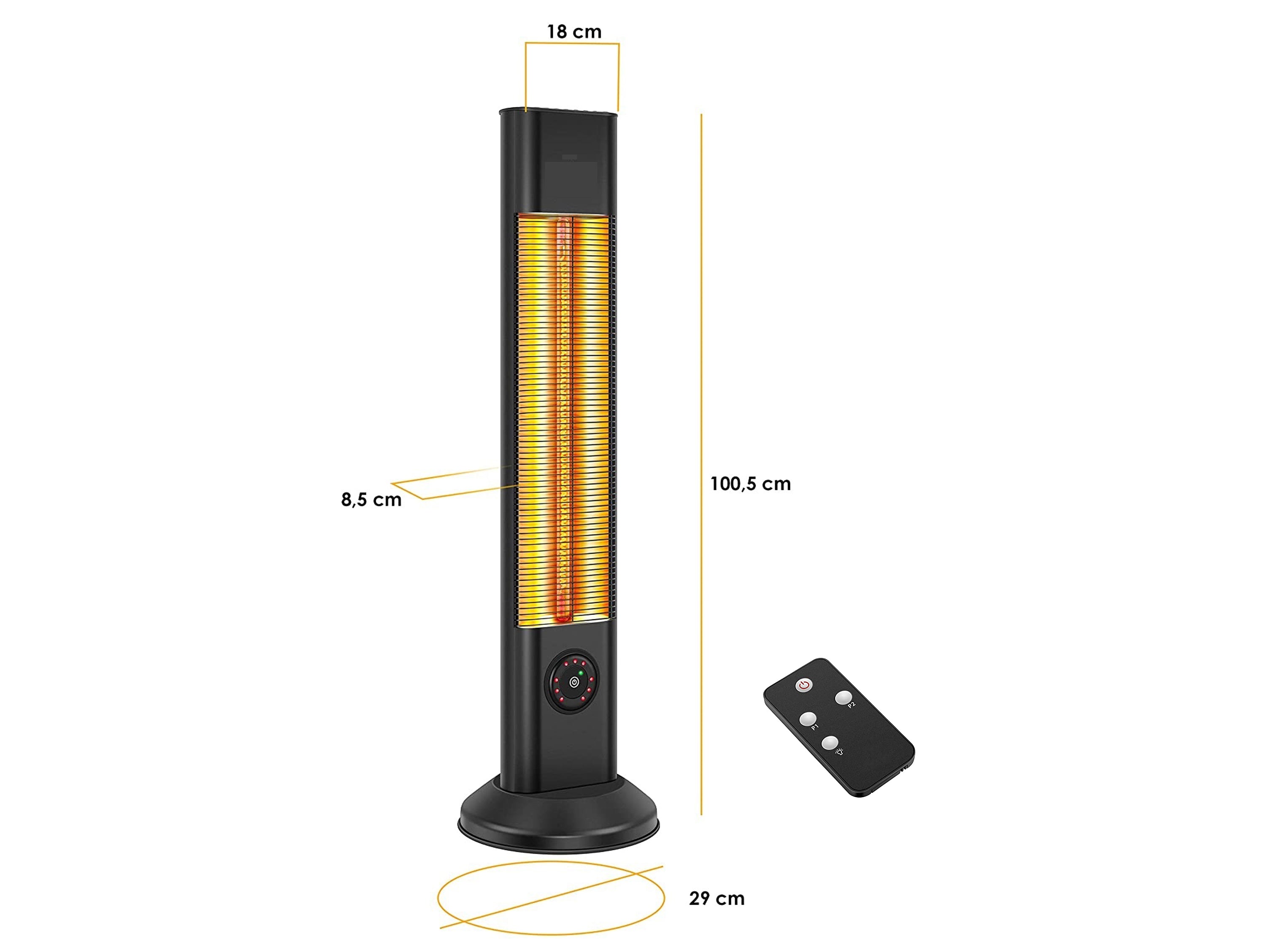 HEATY EX2000 CA: Chauffage halogène 2000W avec télécommande