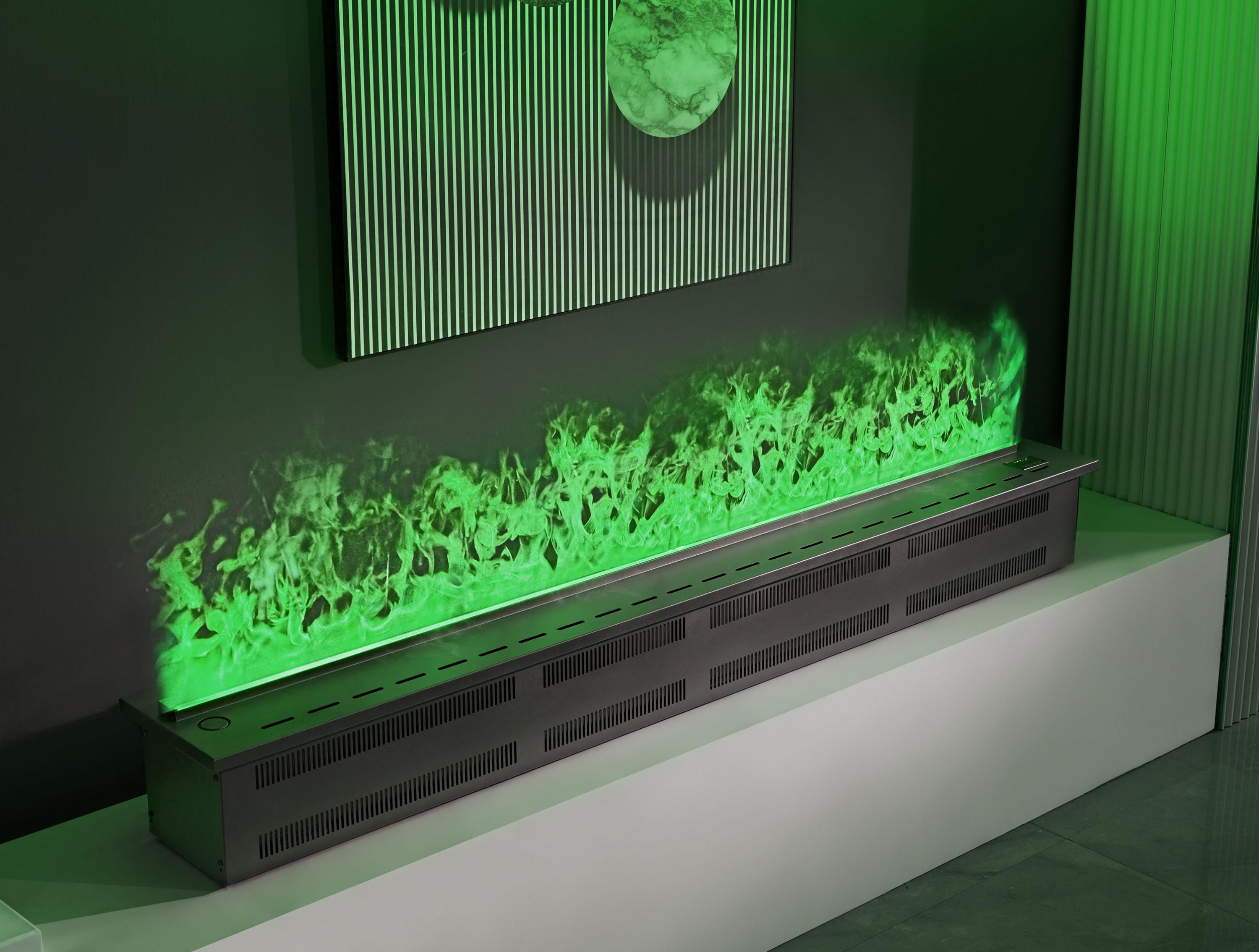 Cheminée décorative avec flammes artificielles en différentes couleurs