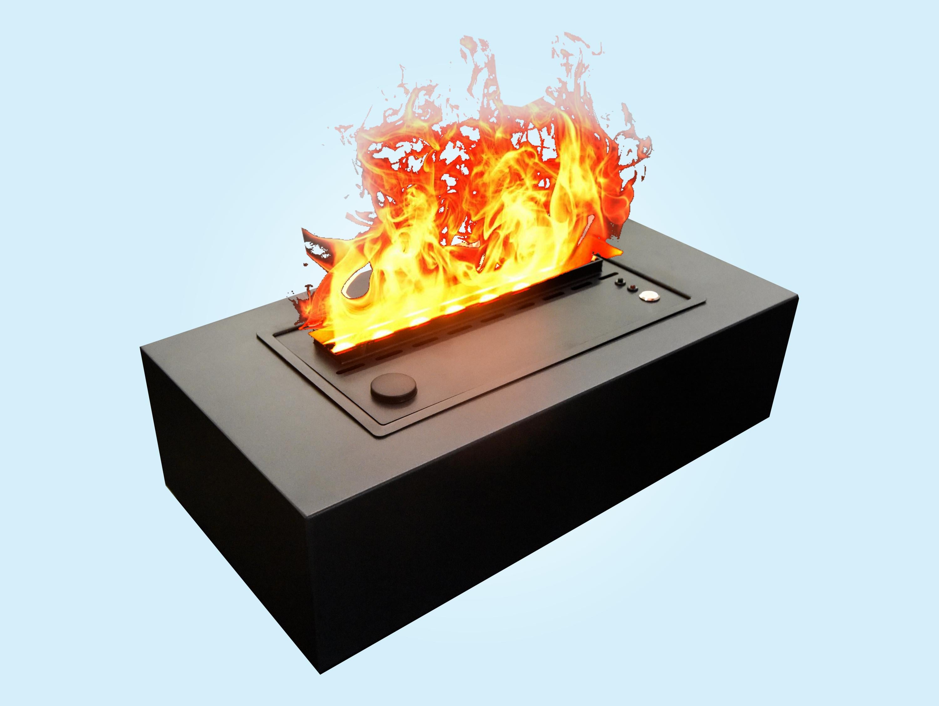 Cheminée de table décorative avec flamme simulée et corps en métal