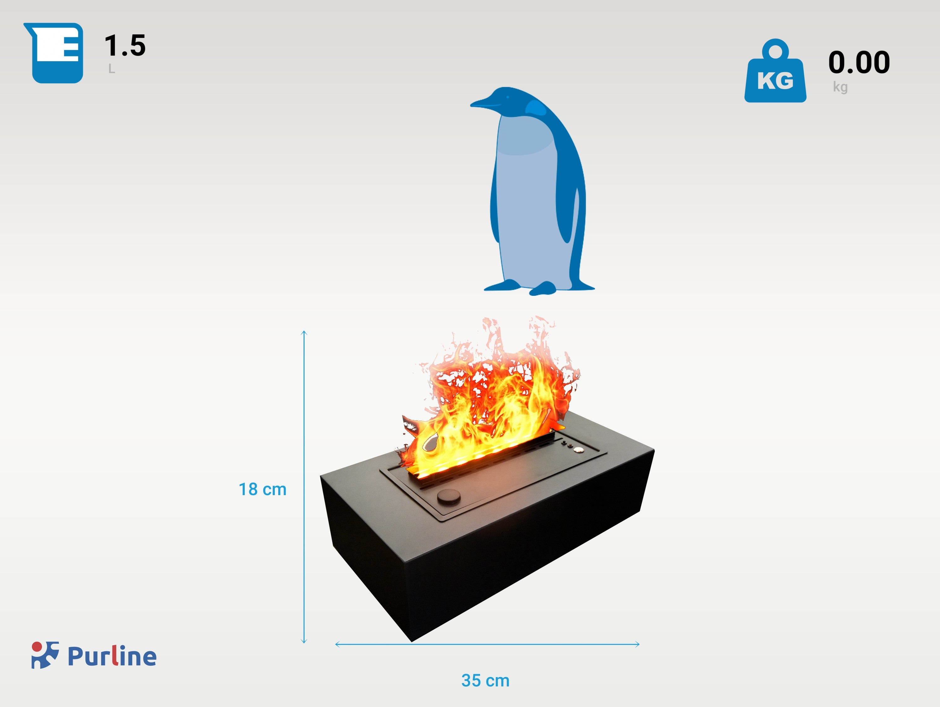 Cheminée de table décorative avec flamme simulée et corps en métal