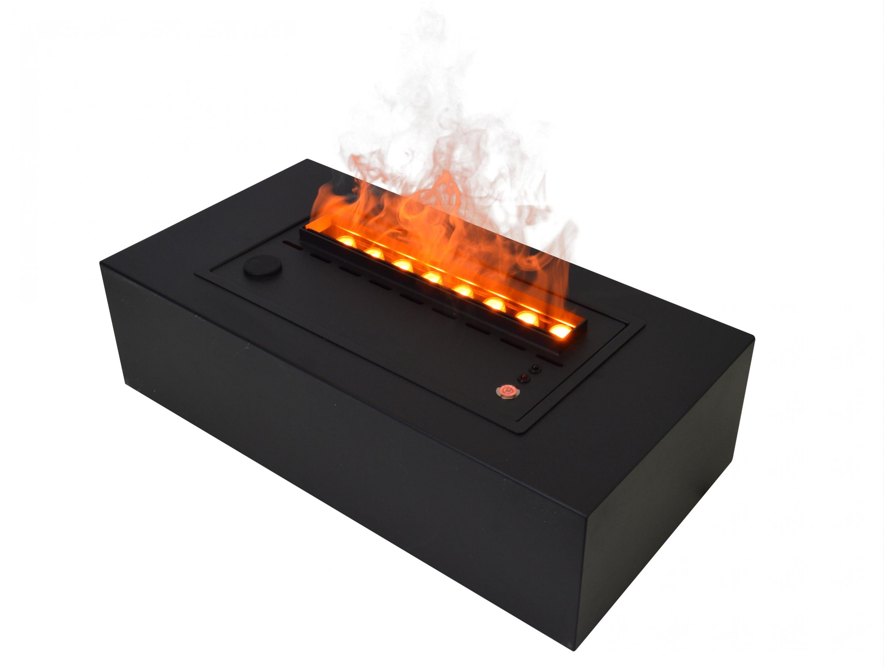 Cheminée de table décorative avec flamme simulée et corps en métal
