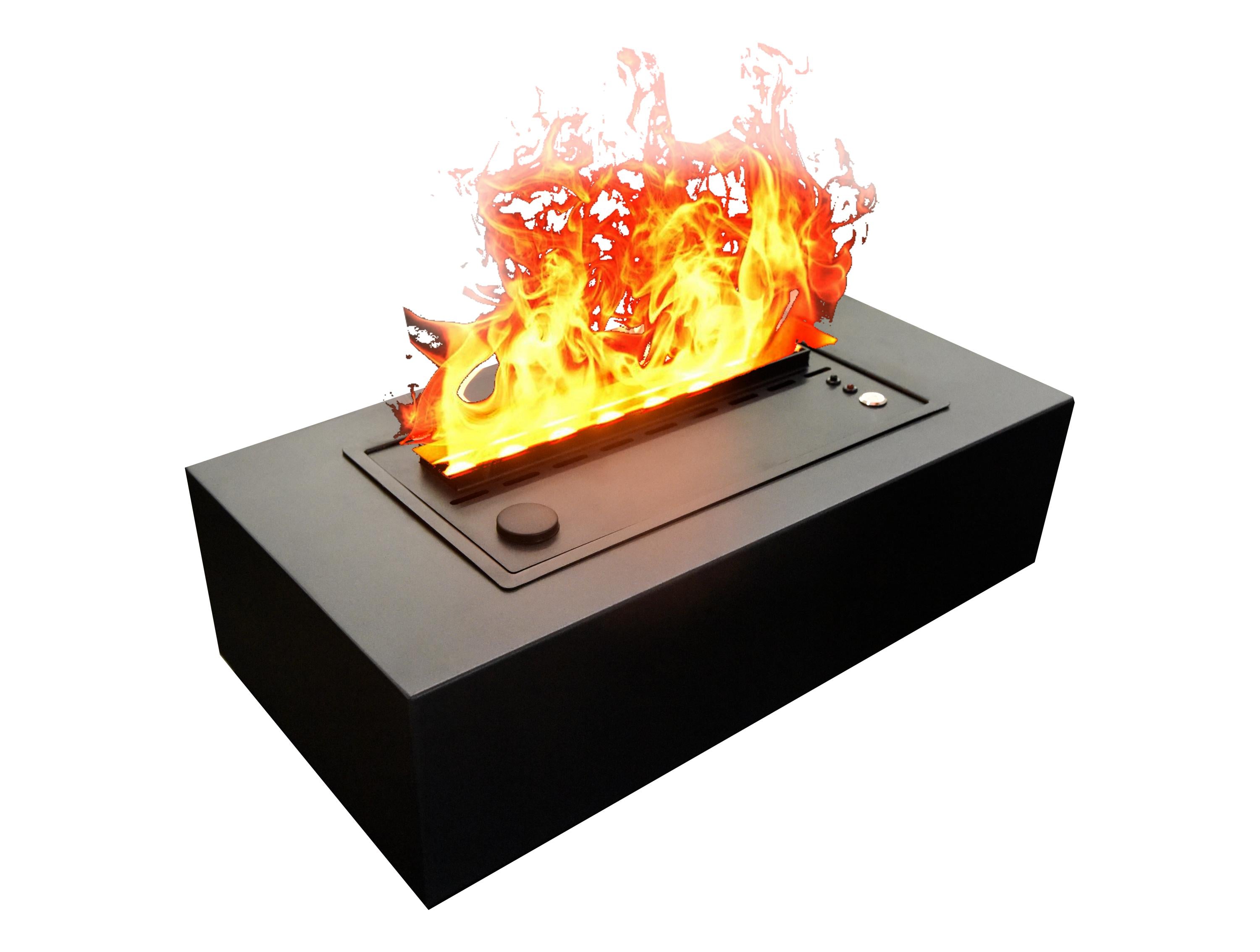 Cheminée de table décorative avec flamme simulée et corps en métal