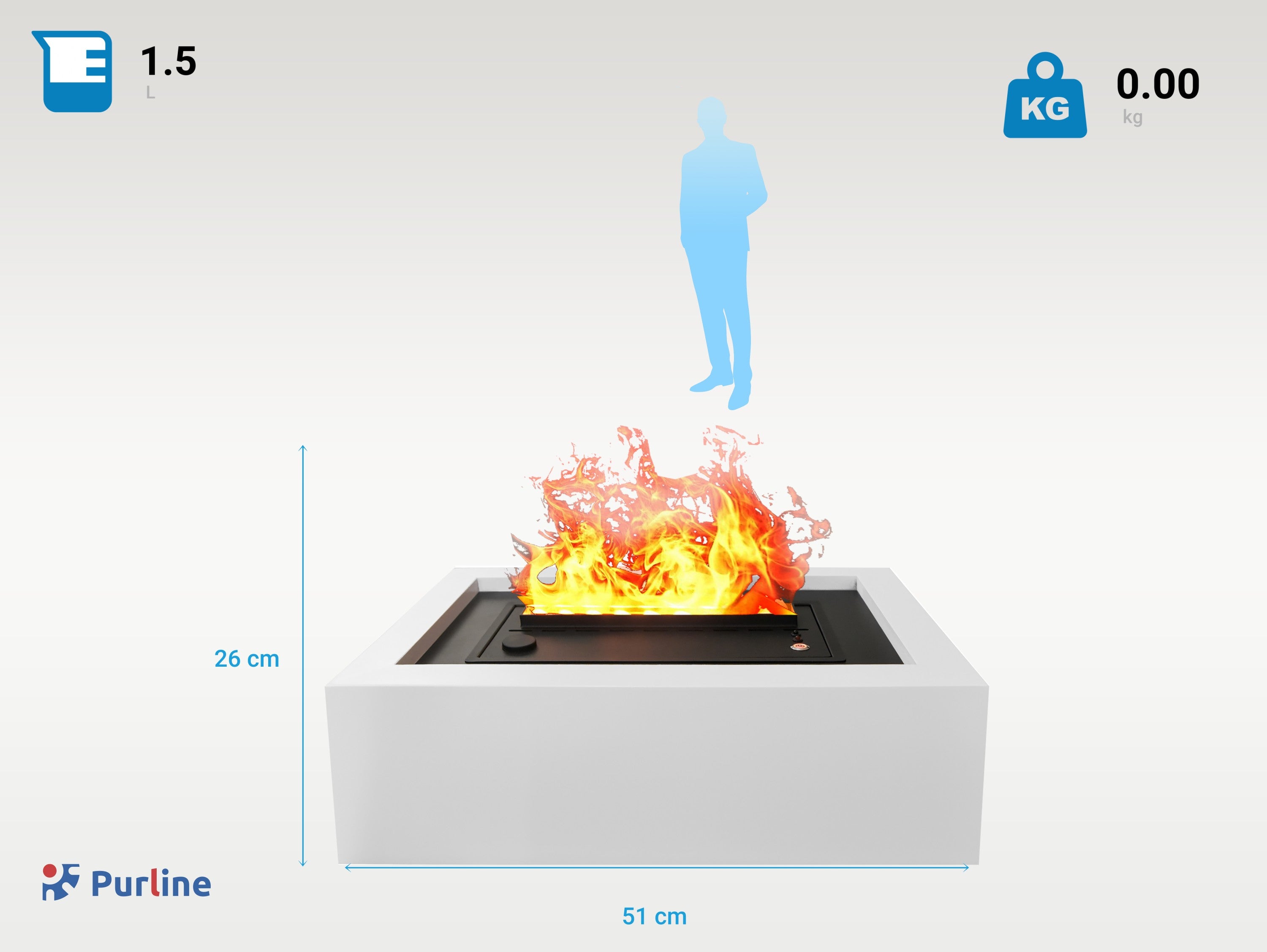 Cheminée de table décorative avec flamme simulée et corps en MDF