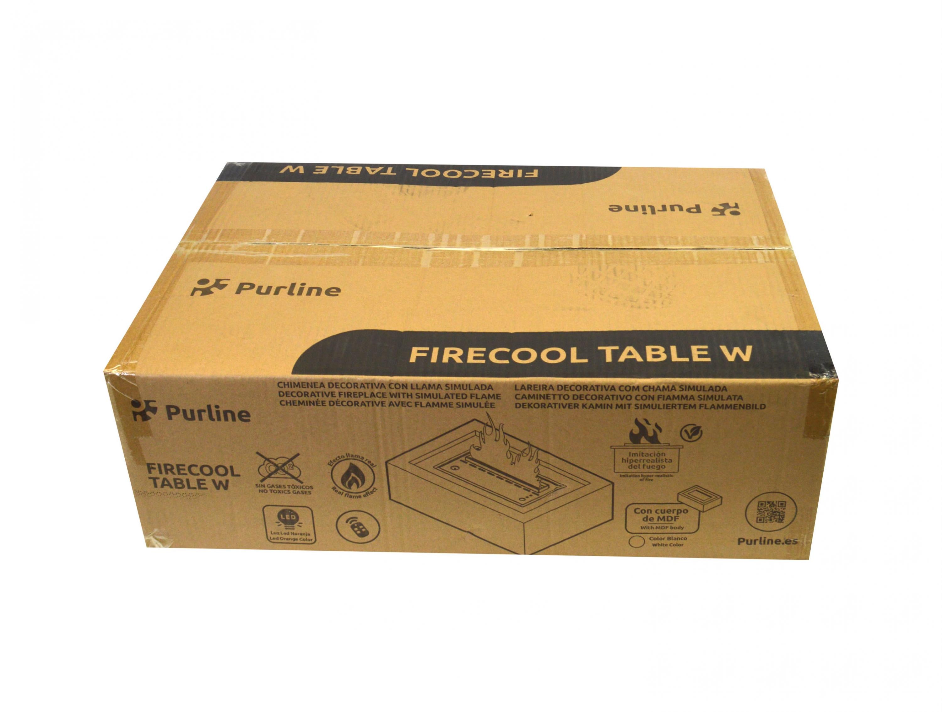 FIRECOOL TABLE W: Cheminée de table décorative avec flamme simulée et corps en MDF