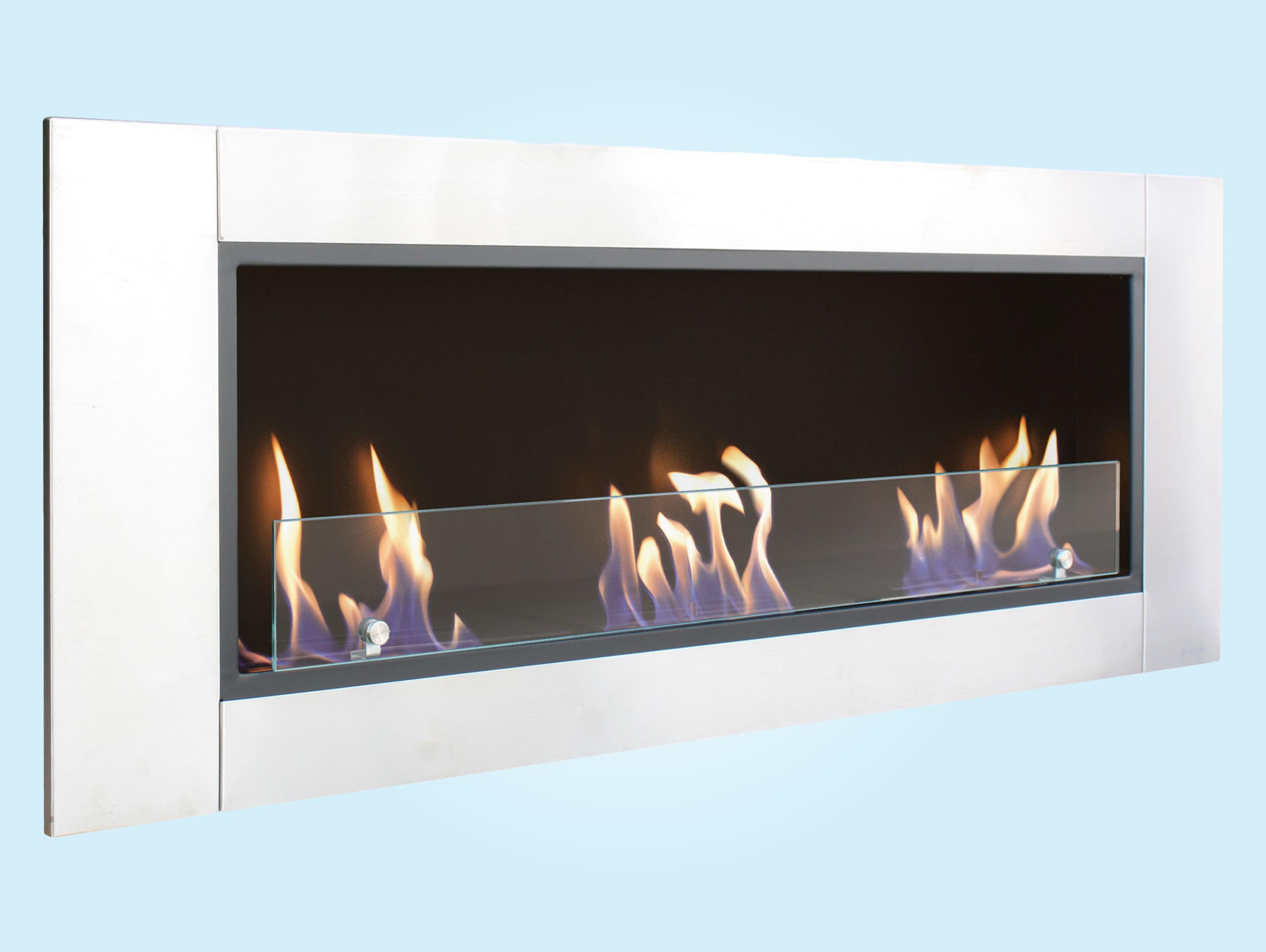 Grande cheminée biologique au sol avec 3 brûleurs