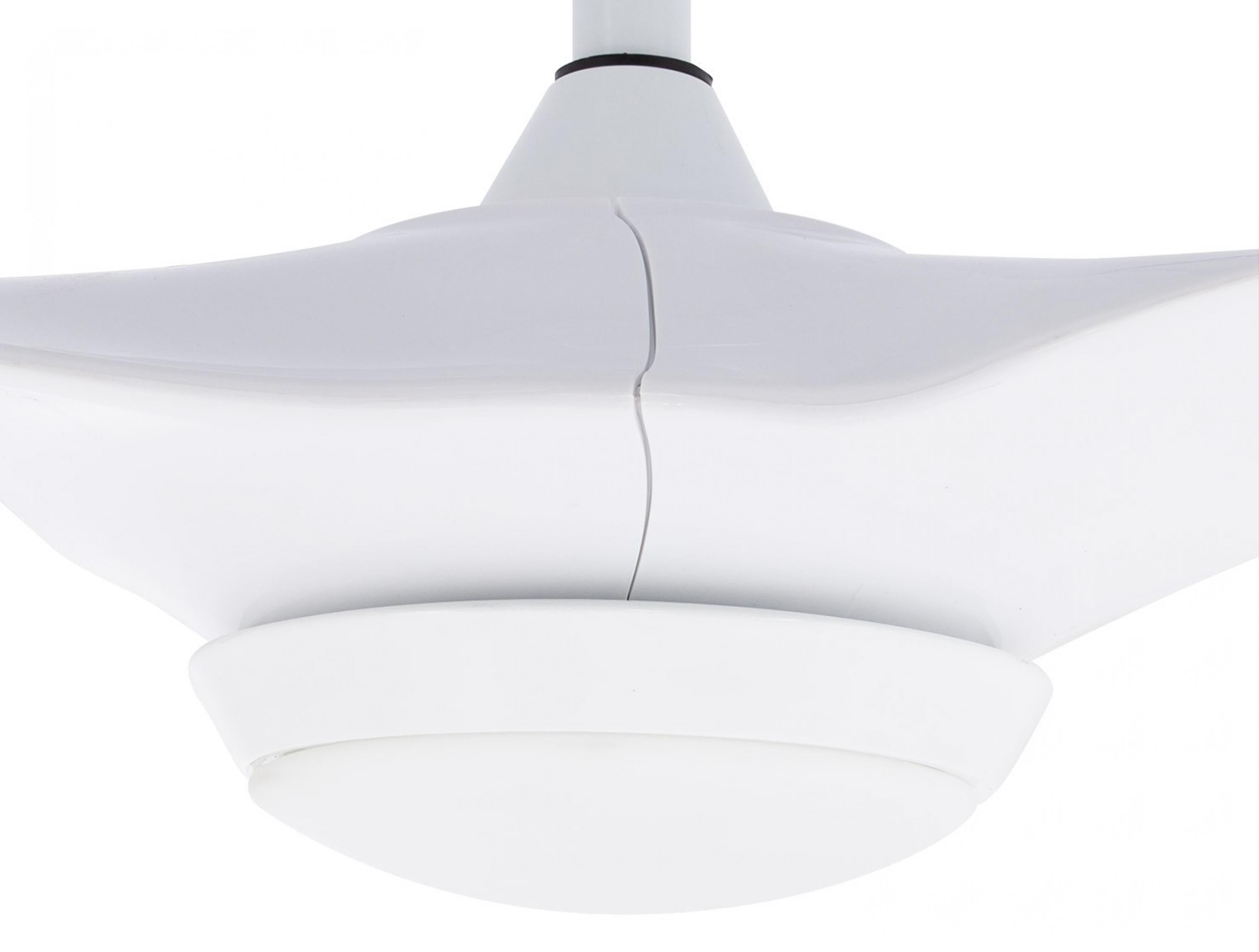 Ventilateur de plafond DC blanc avec pales 212RPM et lumière pour 55m2